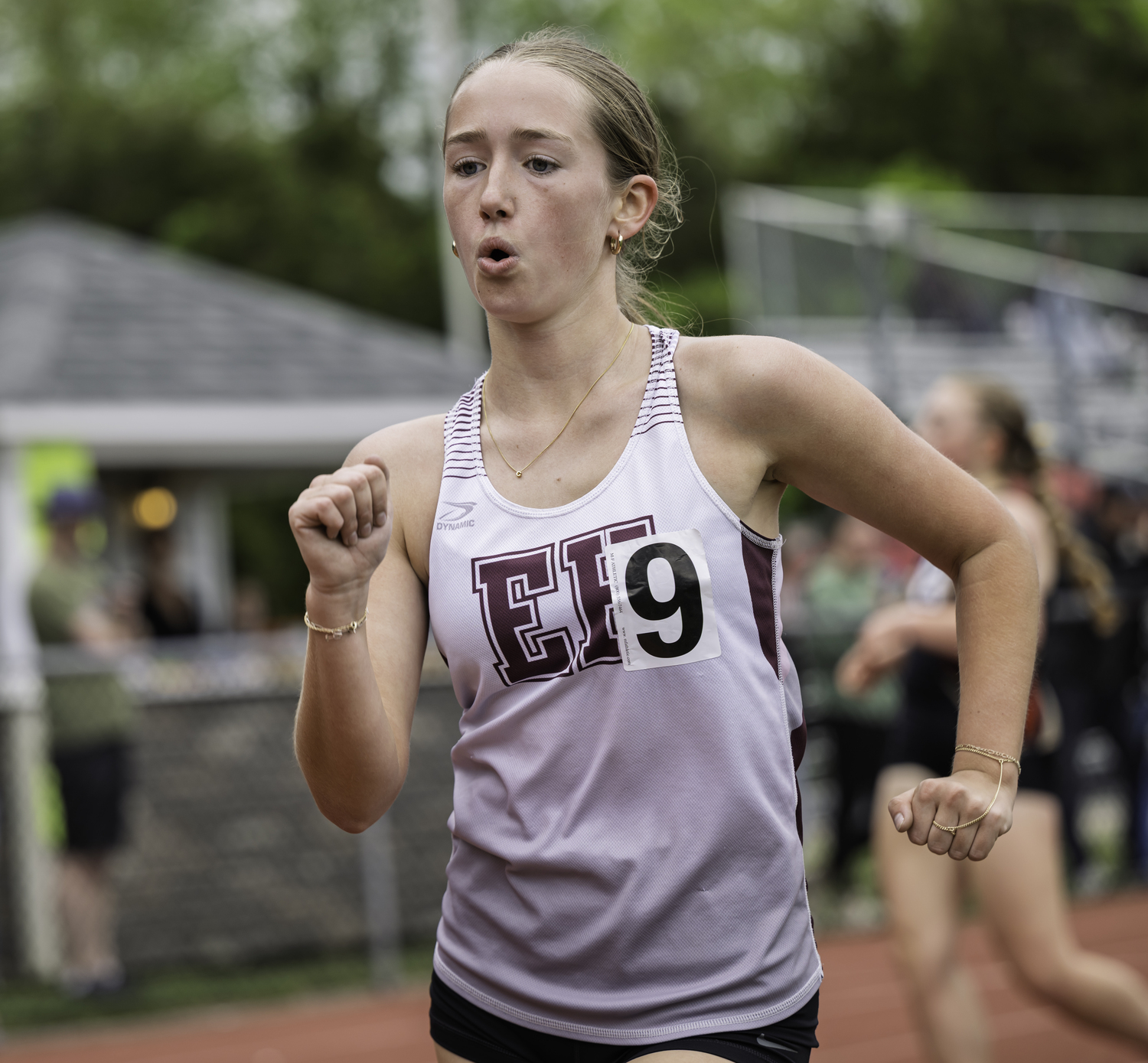 East Hampton's Chelsea Fromm in the 1,500-meter race walk.   MARIANNE BARNETT