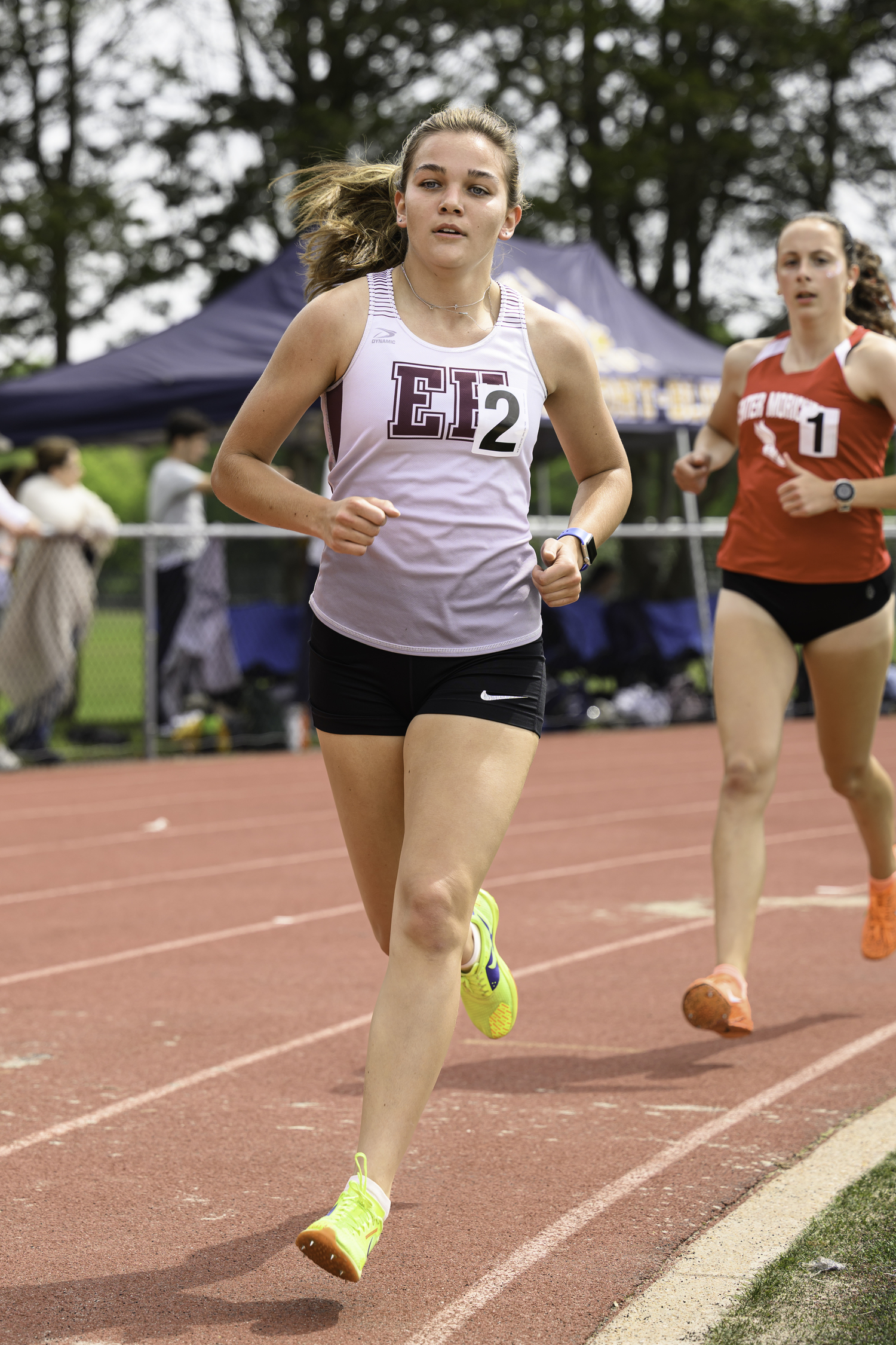 Greylynn Guyer won the 800-meter run on Saturday.   MARIANNE BARNETT