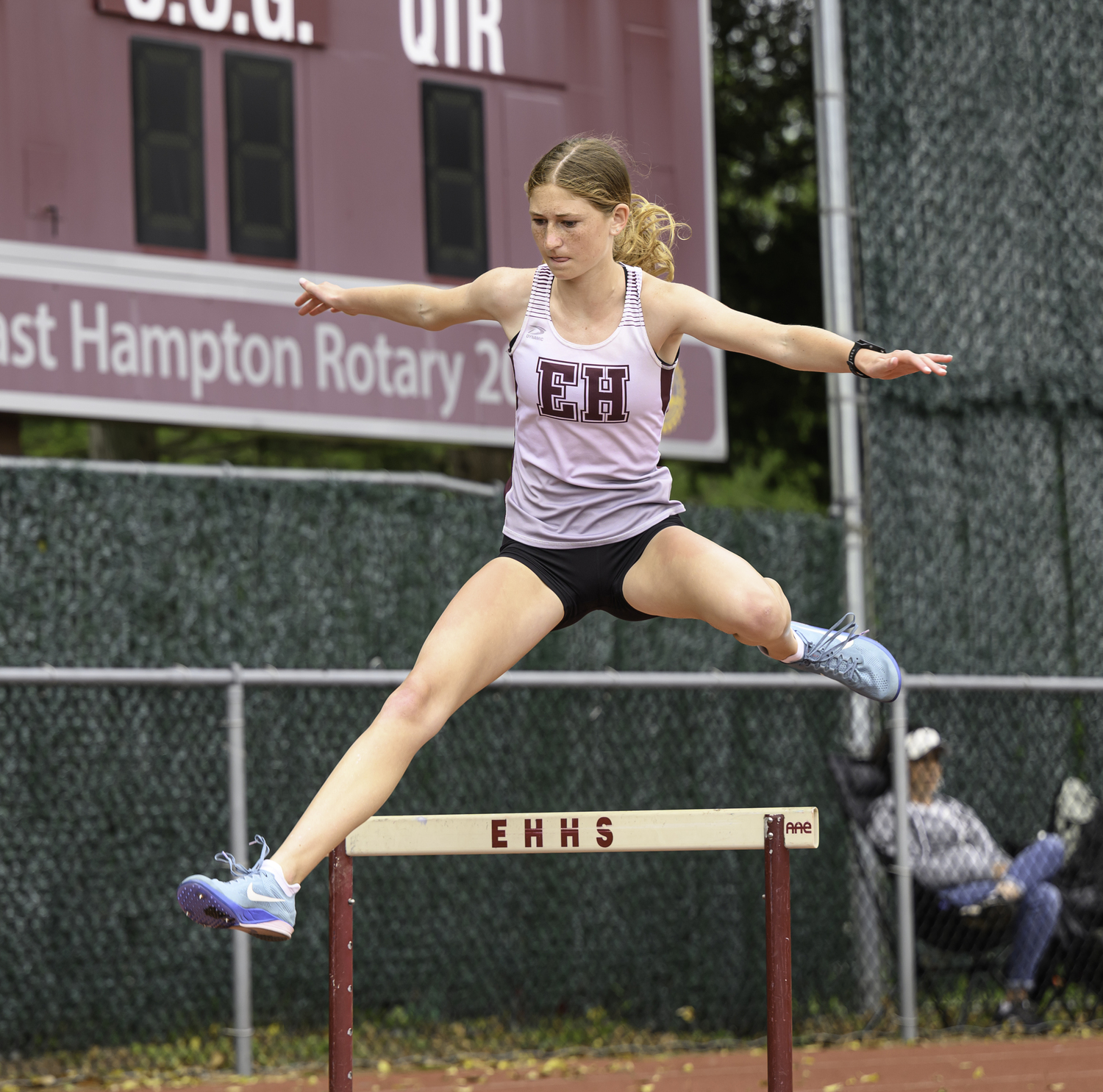 Sara O'Brien won the 400-meter hurdles on Saturday.  MARIANNE BARNETT