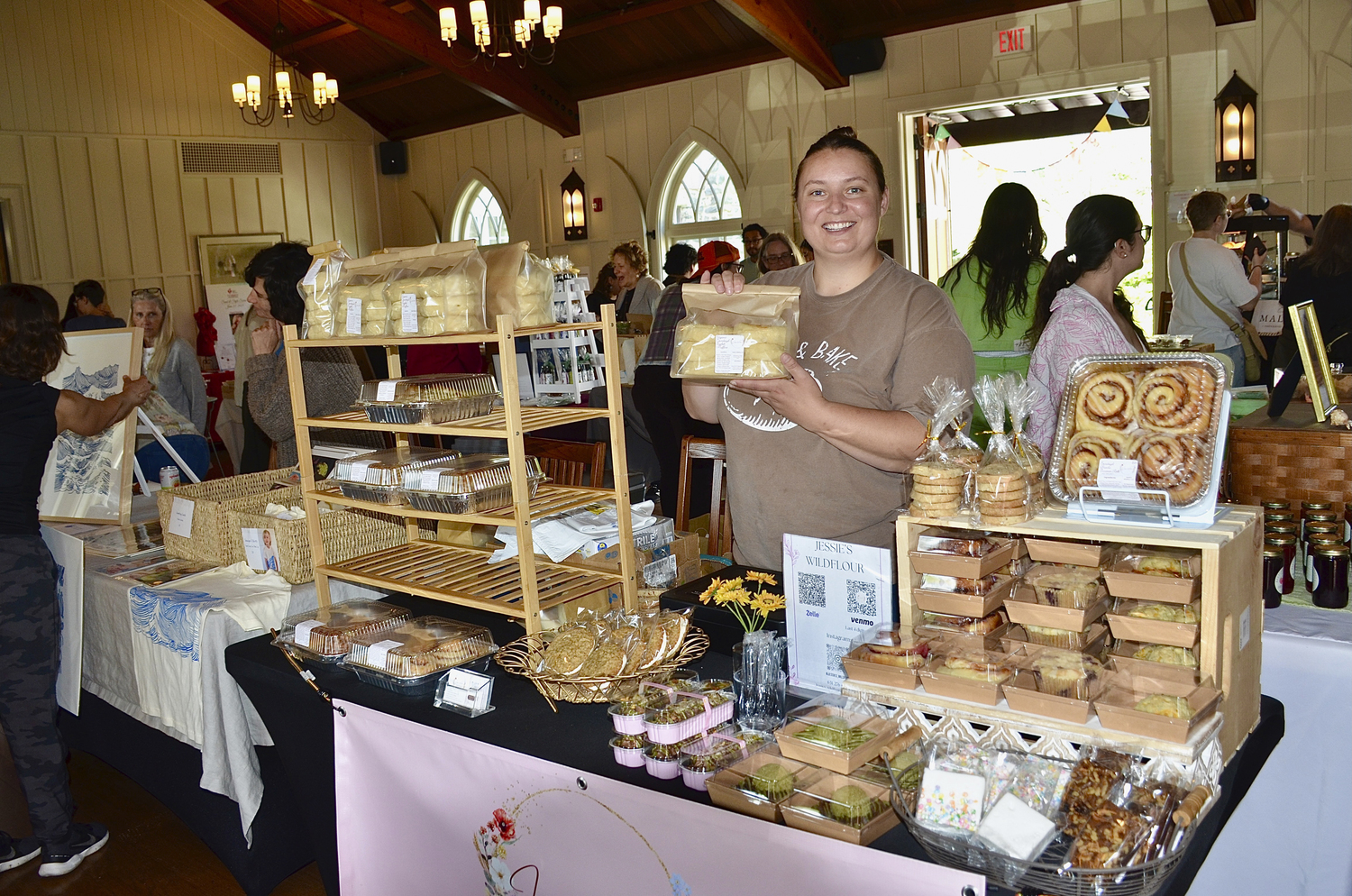 Jessie Egner of Jessie’s Wildflour at the Share the Harvest Farm spring market at the St. Luke's Episcopal Church's Hoie Hall on Saturday. KYRIL BROMLEY