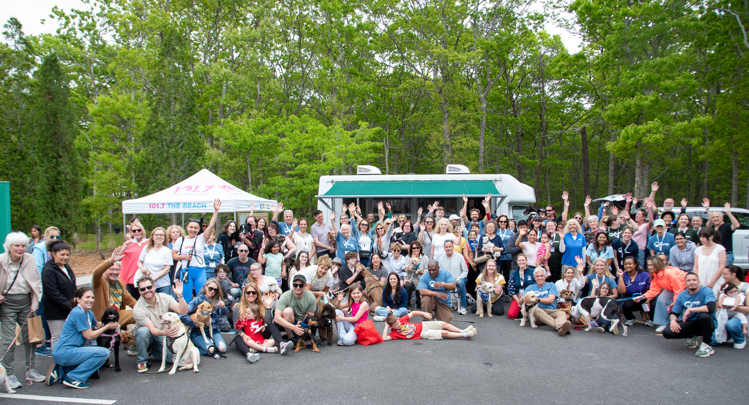 The crowd and their pets at ARF's ARF's Pet Celebration Day at the Adoption Center in East Hampton on Saturday.  LISA TAMBURINI