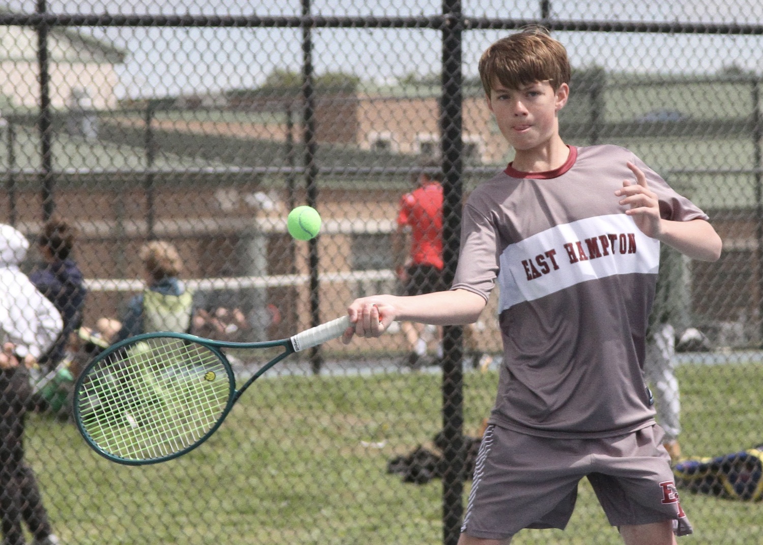 Eighth-grader Chase Bohnnsack rallies. DESIRÉE KEEGAN