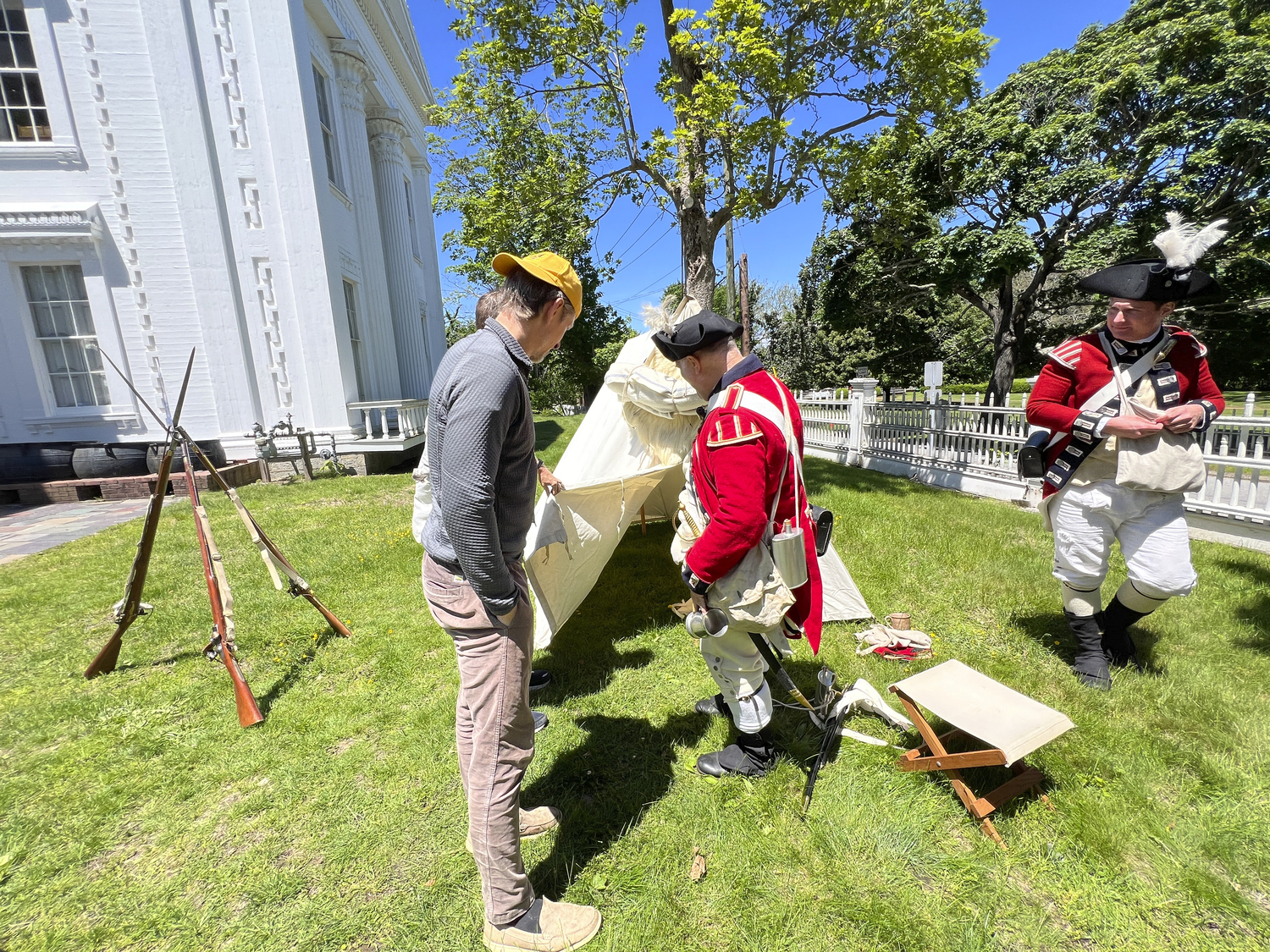 The public got a chance to see what life was like for a British soldier on Saturday at the Whaling Museum.