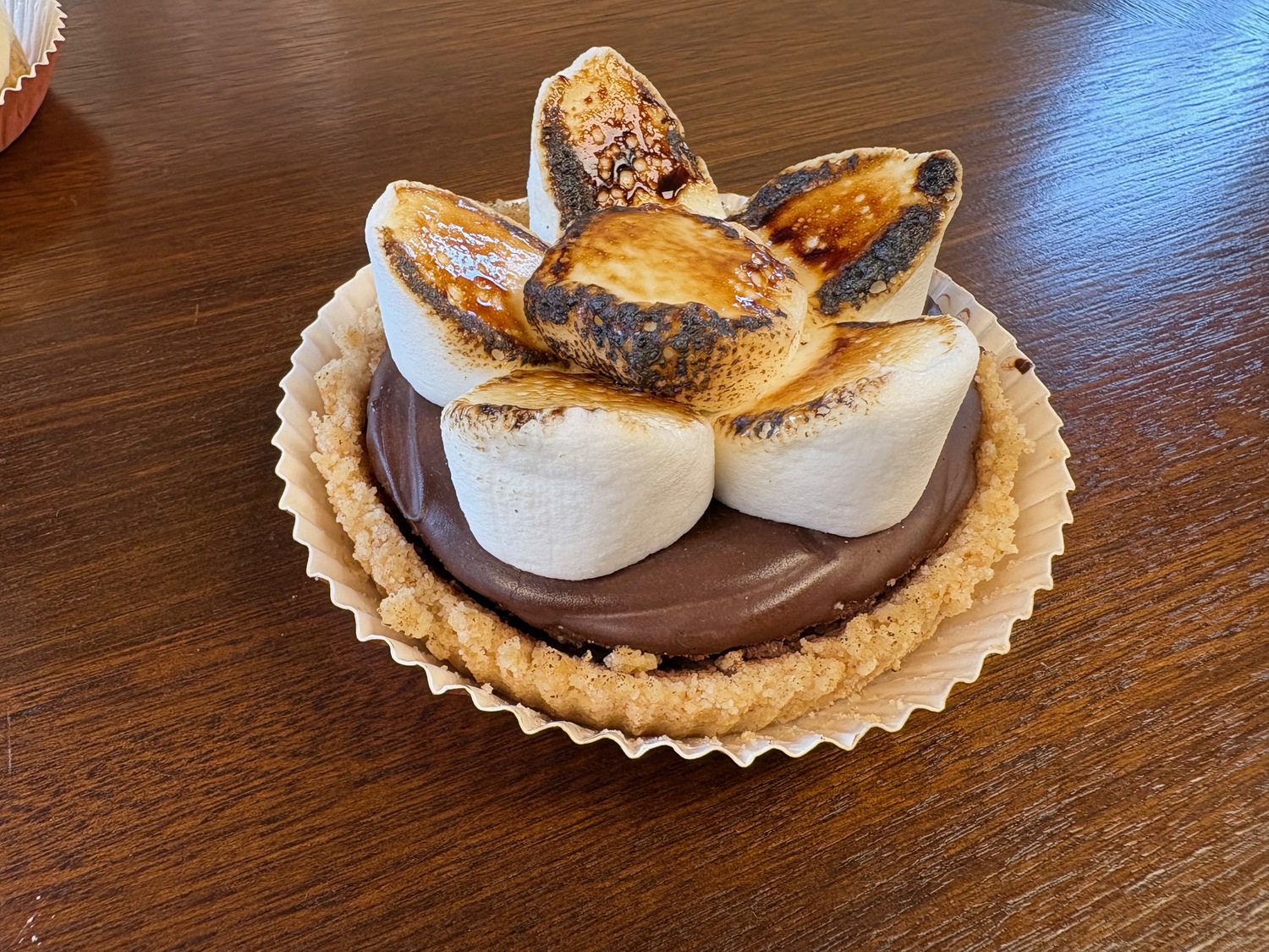 The s’mores tart is a highlight among North Fork Chocolate Company’s dessert offerings.