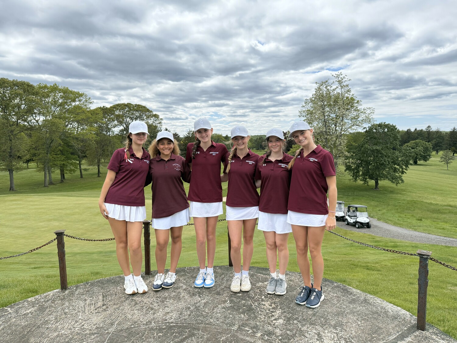 The Southampton/Pierson girls golf team won their second consecutive Section XI championship on Tuesday. The team included Zoe Coady, Kathryn Blackmore, Jillian Swiatocha, Elie Poremba, Reese Swiatocha, Virginia Kasselakis.  RON ESPOSITO