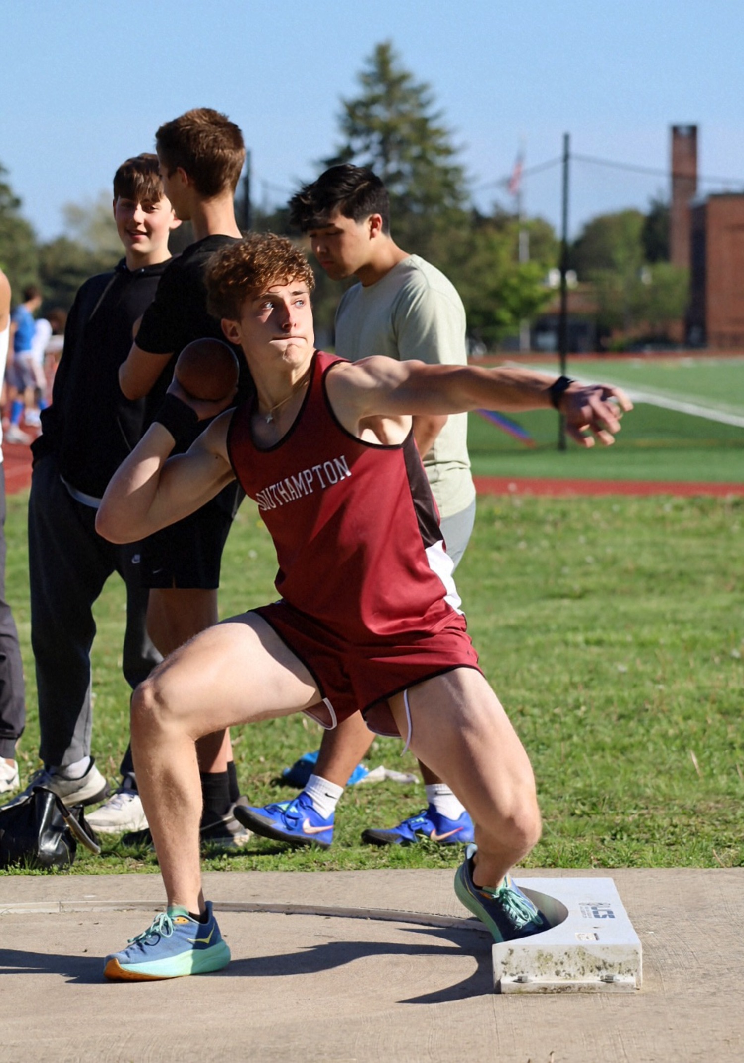 Liam Lavinio gets ready to toss the shot put.  JAMIE CARLSEN
