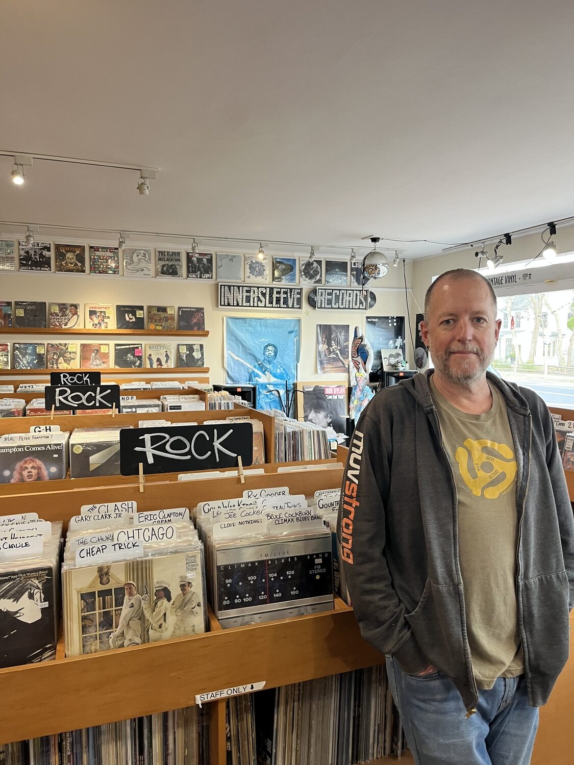 Craig Wright, and a lot of vinyl, in Innersleeve Records.