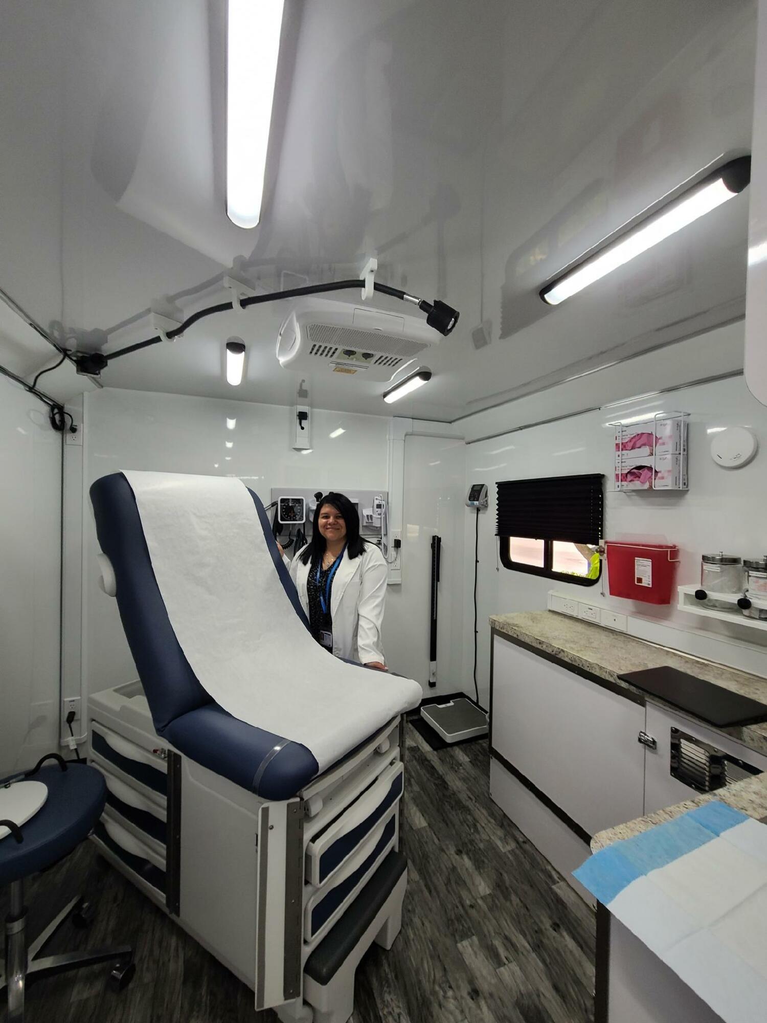 Nurse Practitioner Lizette Sikhrangkur aboard Planned Parenthood Hudson Peconic's mobile health center. COURTESY PPHP