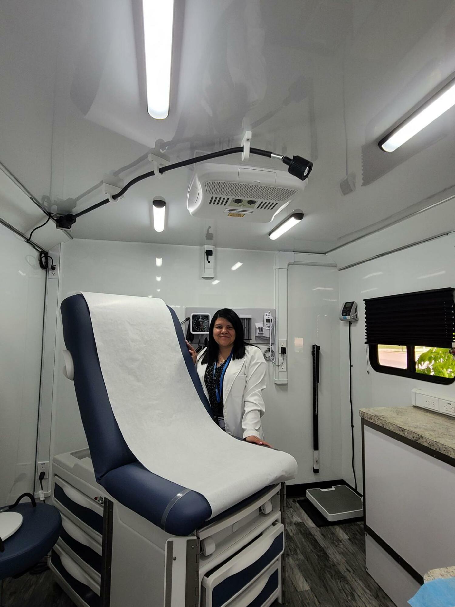Nurse Practitioner Lizette Sikhrangkur aboard Planned Parenthood Hudson Peconic's mobile health center. COURTESY PPHP