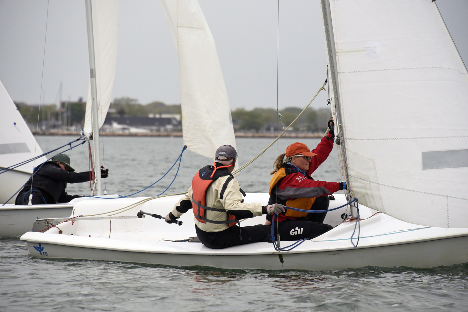 Lee Oldak alters course a few degrees to keep the approaching boat from striking him off his port quarter. MICHAEL MELLA