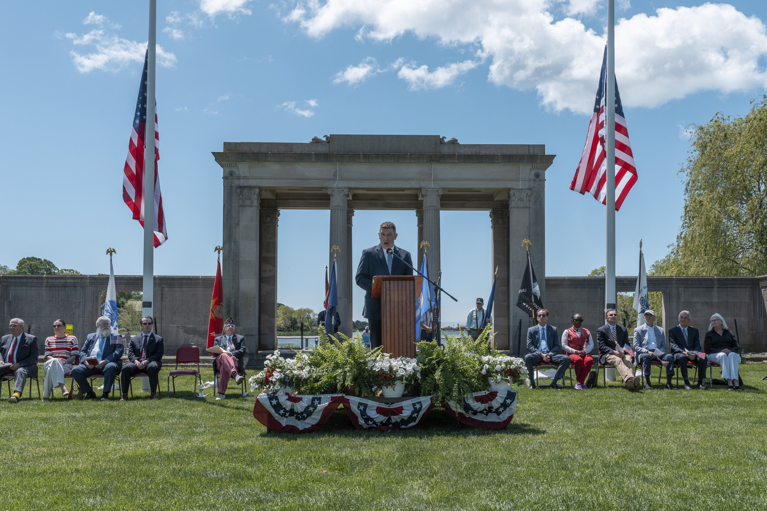 Memorial Day services in Agawam Park on Monday in Southampton Village.   RON ESPOSITO