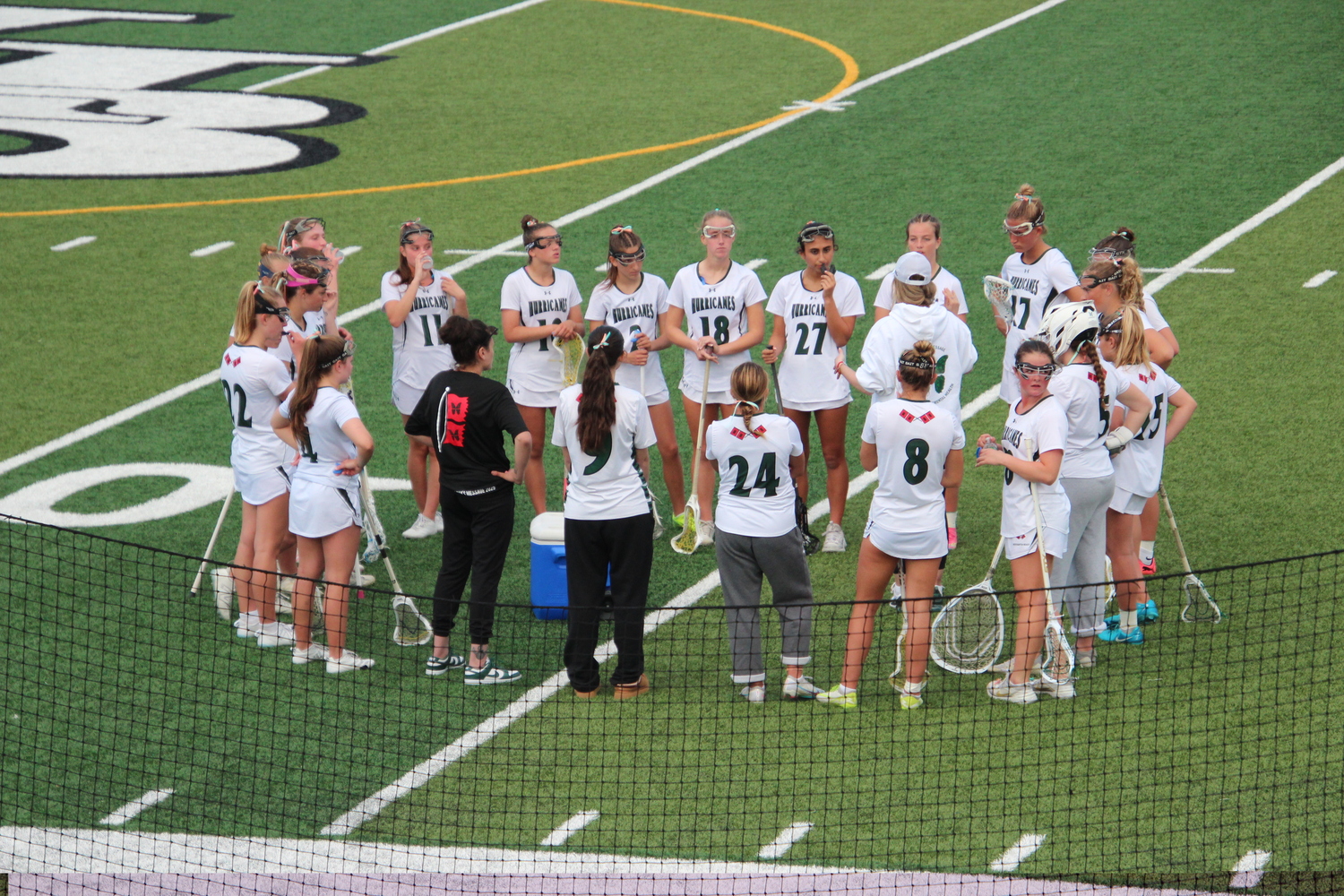 Westhampton Beach's girl lacrosse team after its 9-3 win over Rocky Point May 2. MARY BEASLEY