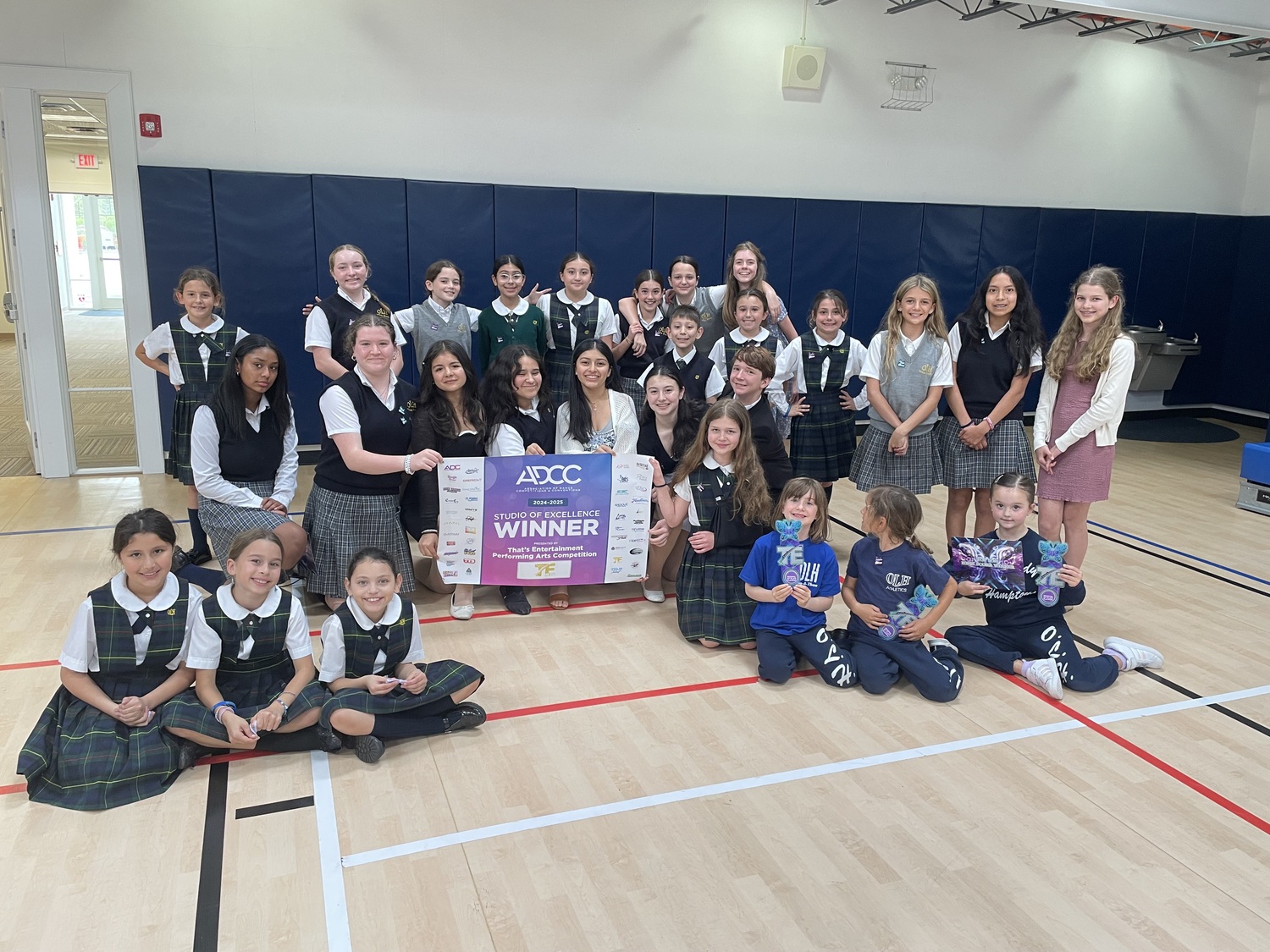 Tap and jazz dance teams at Our Lady of the Hamptons, coached by Elyse Curro, took home the top honors at the recent ADCC  That's Entertainment regional competition. All nine entries qualified for nationals to be held in New Hampshire in June. COURTESY OUR LADY OF THE HAMPTONS SCHOOL