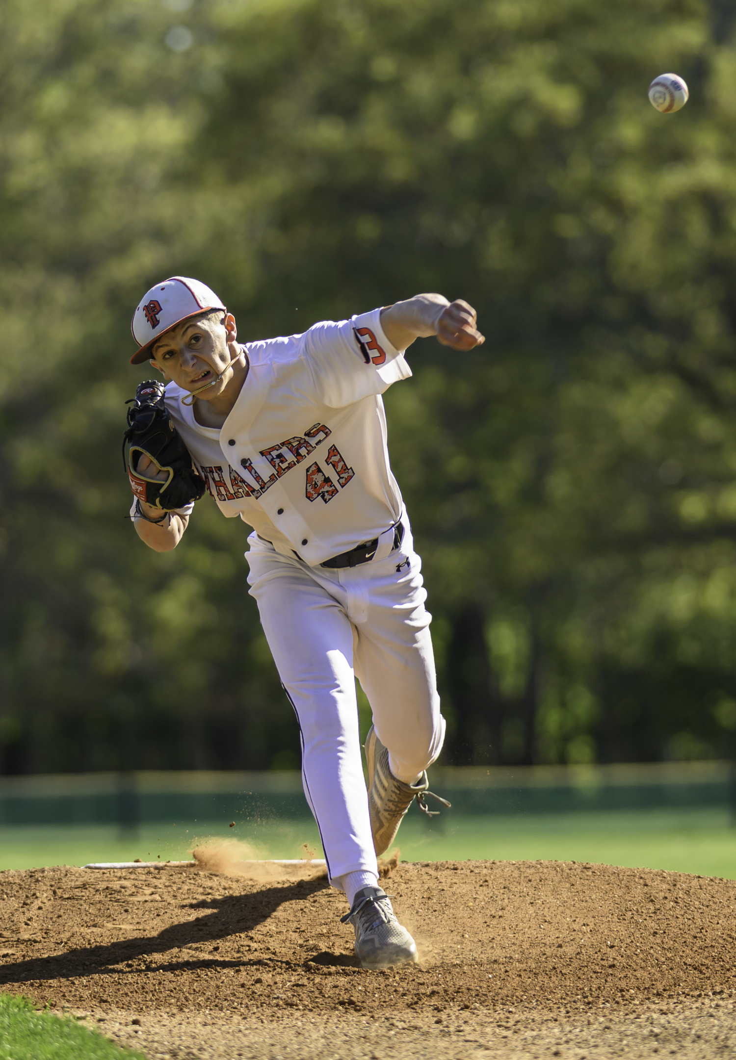 Senior Andy Wayne was the starting pitcher for the Whalers in game two of last week's series with Babylon.   MARIANNE BARNETT