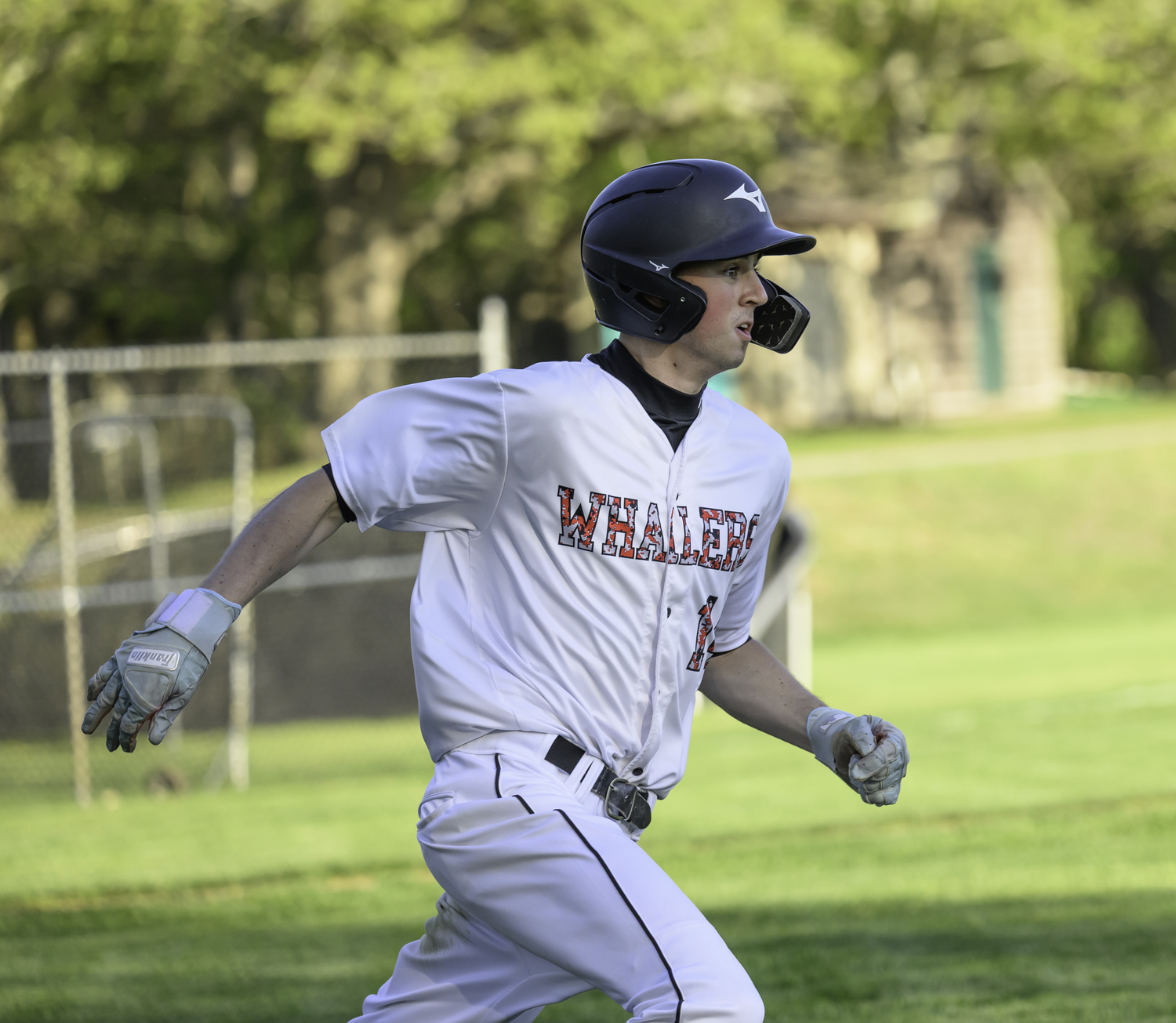 Pierson senior Braeden Mott hustles down the first base line.   MARIANNE BARNETT