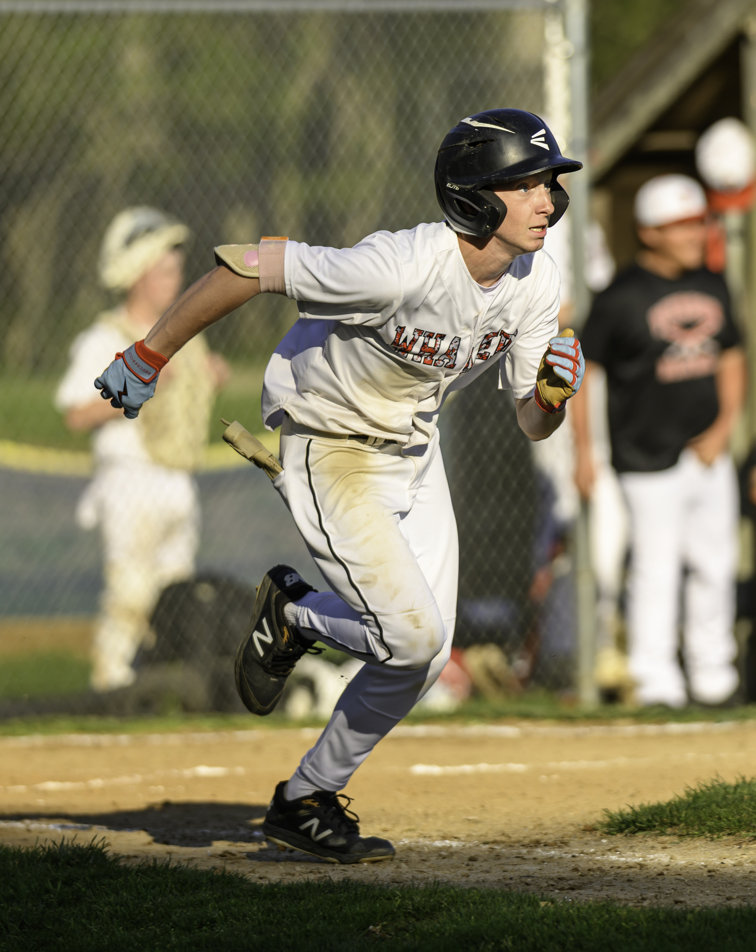 Brian Schroeder watches as a ball off his bat takes flight to center field.   MARIANNE BARNETT