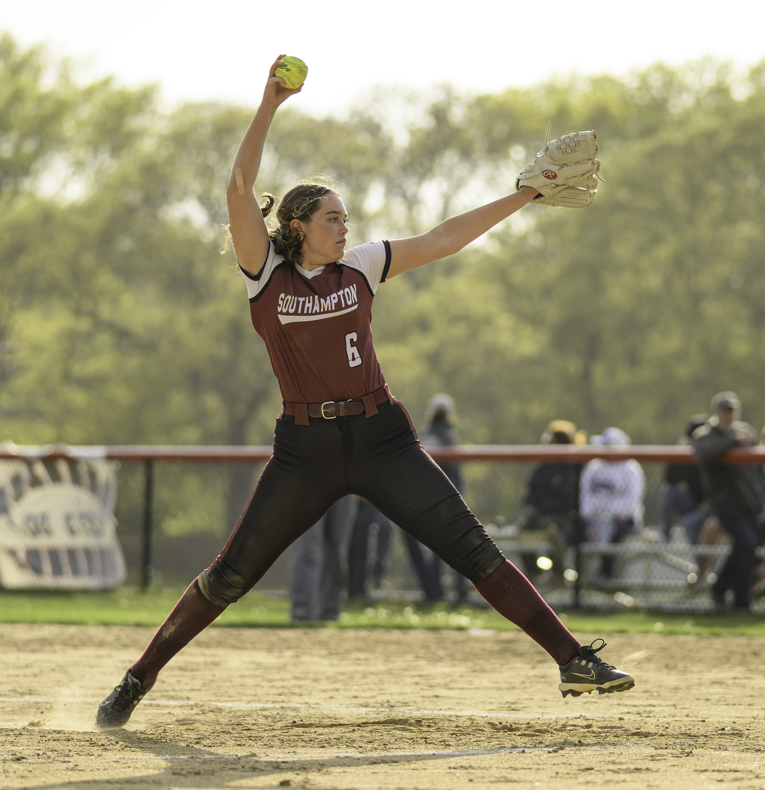Avery Green in the pitching circle for Southampton.  MARIANNE BARNETT