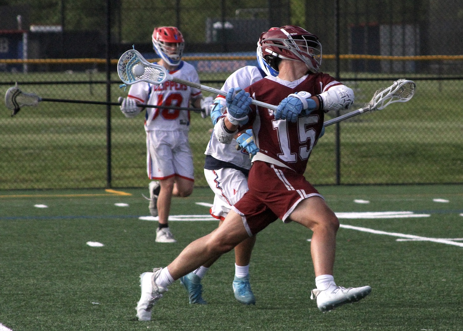 Hampton Bays sophomore Brayden Talmage drives to the goal. DESIRÉE KEEGAN