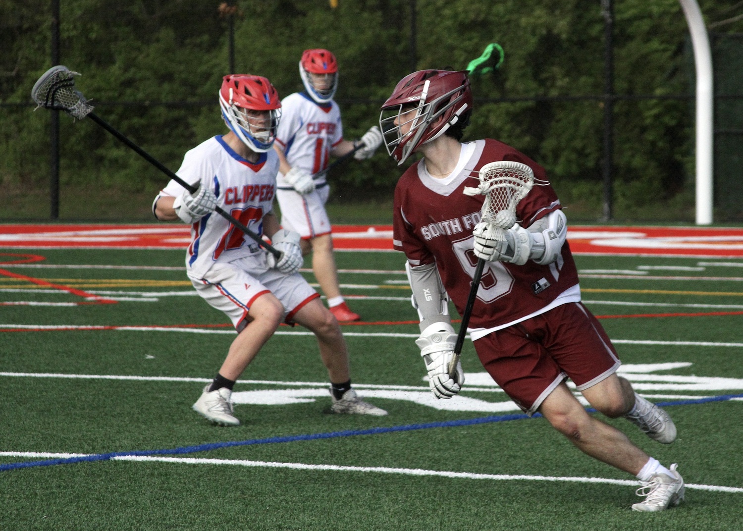 Pierson senior Slate Glick scored three goals and added an assist in South Fork's win over Bellport. DESIRÉE KEEGAN