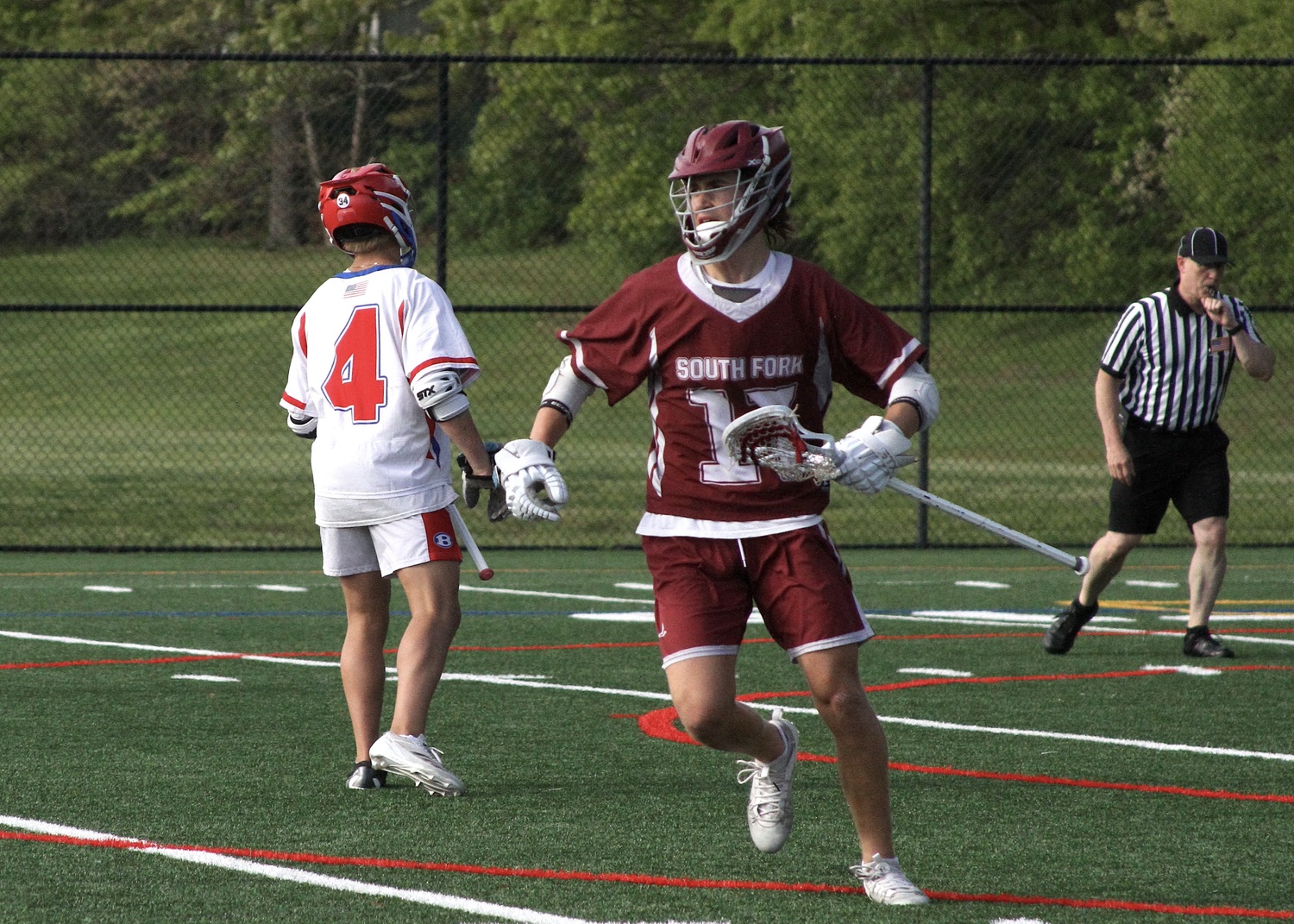 East Hampton sophomore Zane Karoussos celebrates a goal. DESIRÉE KEEGAN