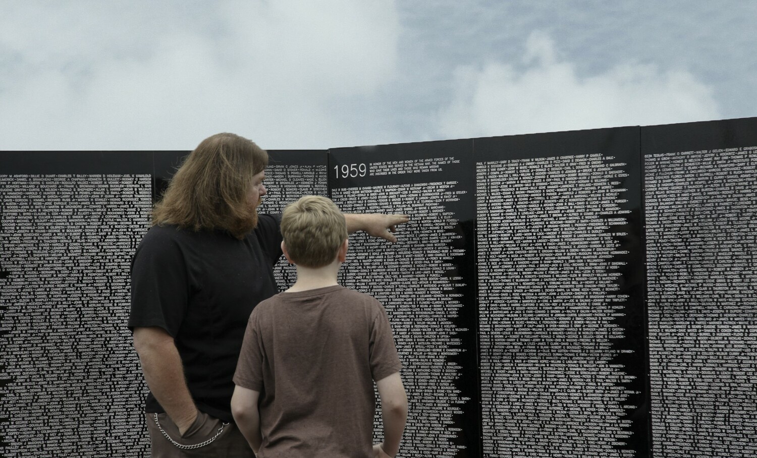 Doc Russo travels around the eastern half of the country with a replica of the Vietnam Veterans Memorial in tow. For Memorial Day weekend, he will be at the American Legion in Amagansett. He plans to arrive from Florida on Thursday, May 22. COURTESY DOC RUSSO