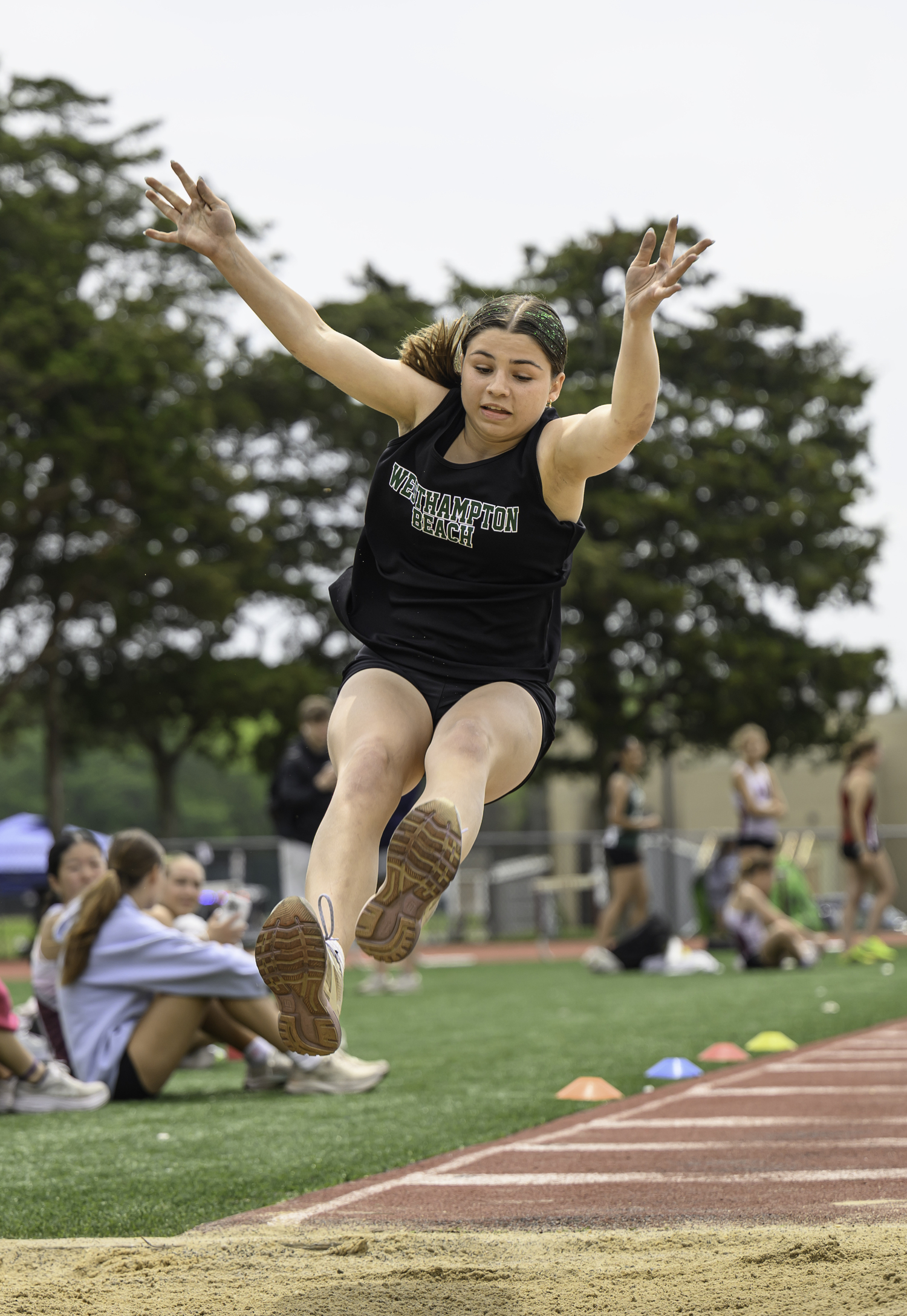 Chloe Webb in the triple jump for Westhampton Beach.  MARIANNE BARNETT