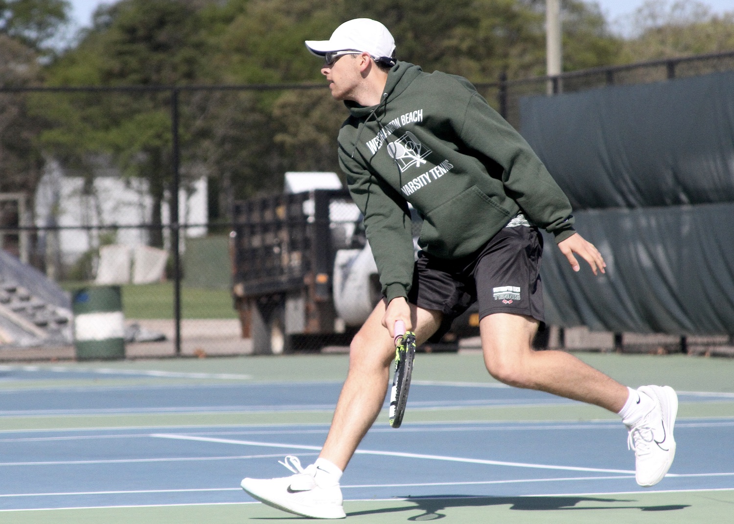 Senior Giancarlo Volpe races in toward the net. DESIRÉE KEEGAN