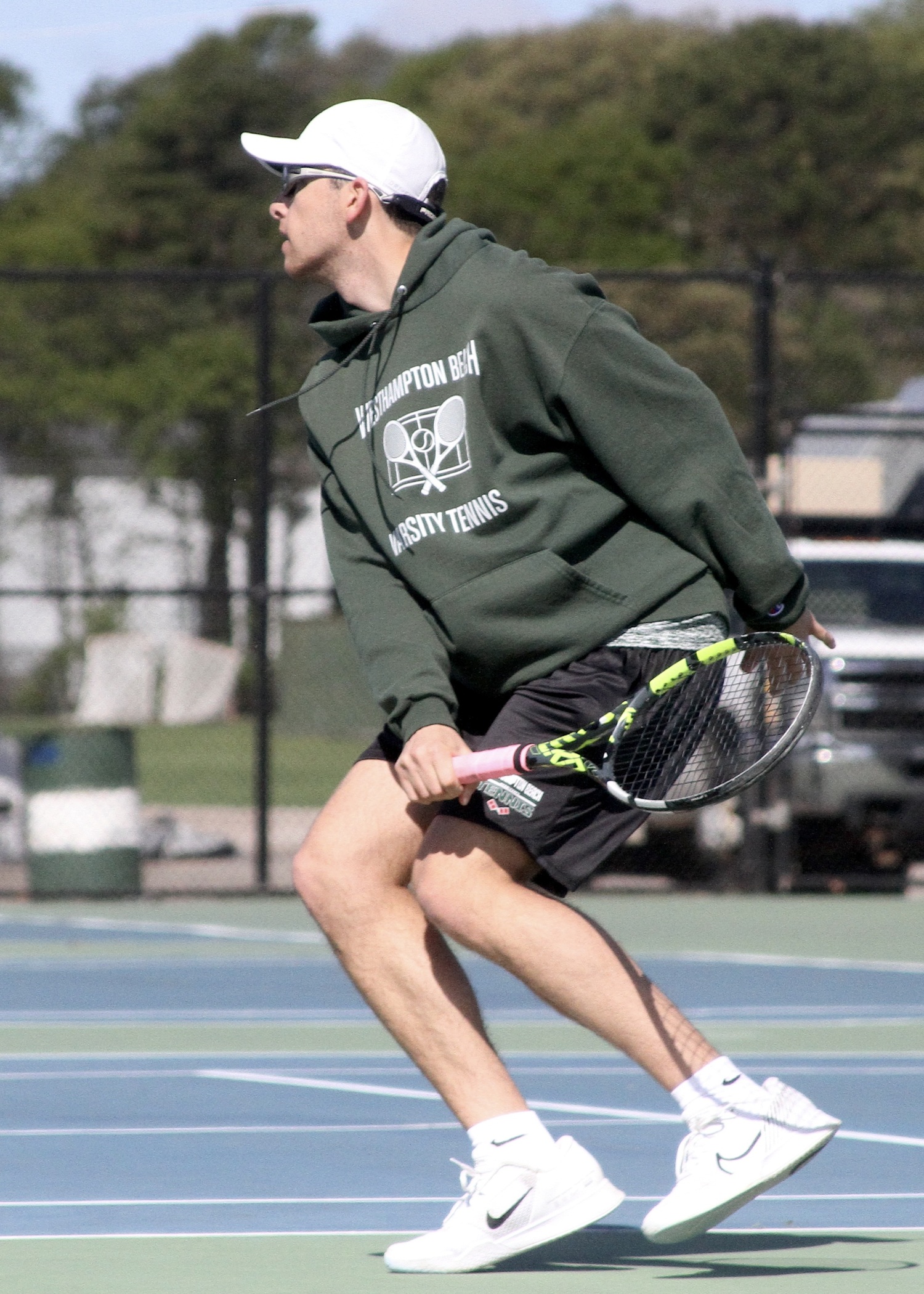 Senior Giancarlo Volpe races in toward the net. DESIRÉE KEEGAN