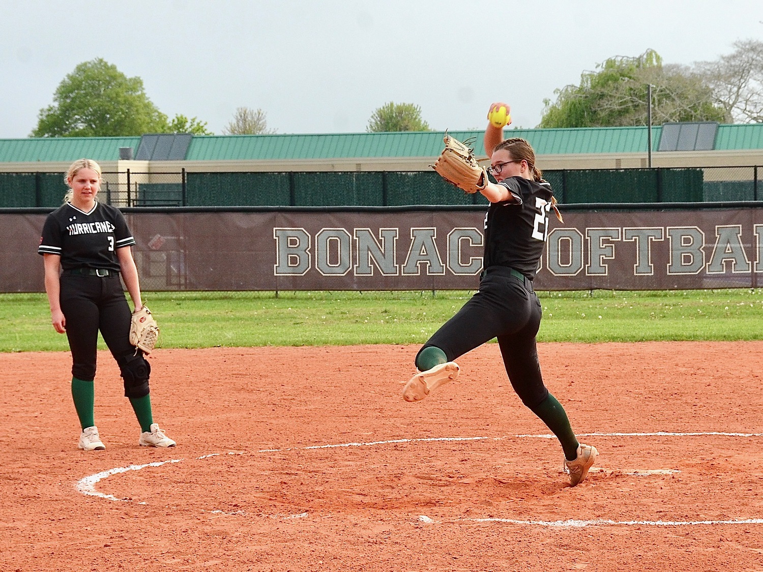 Sophomore McKenna Gevinski winds up to toss a pitch. KYRIL BROMLEY