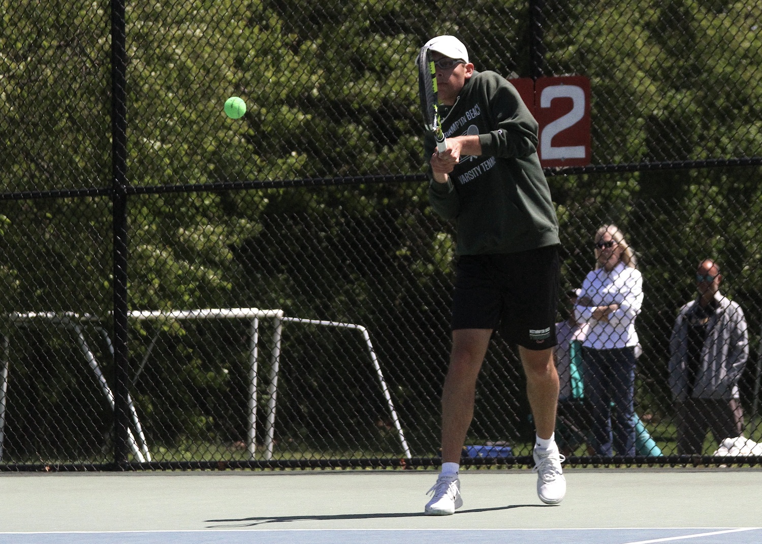 Senior Giancarlo Volpe rallies. DESIRÉE KEEGAN