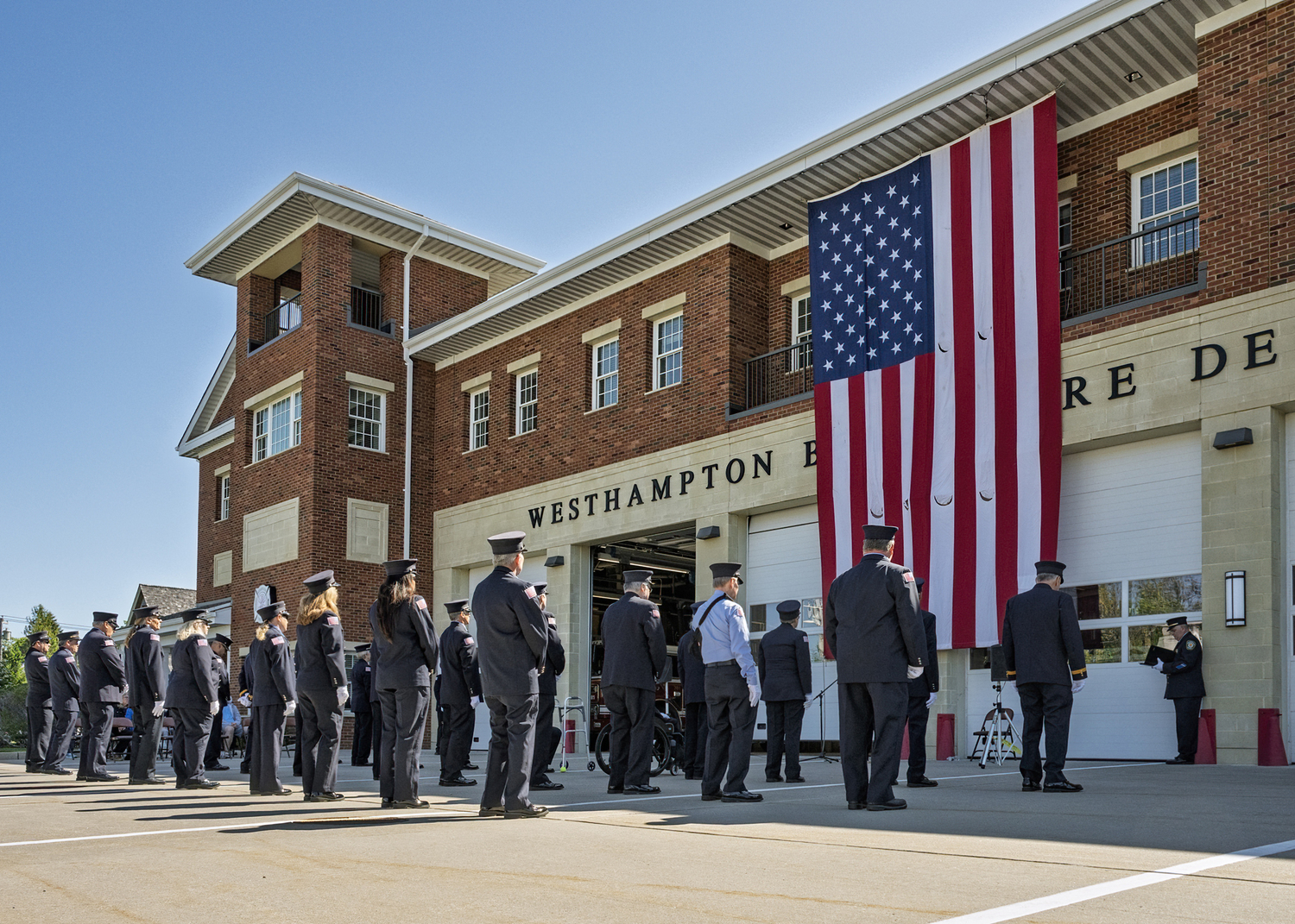 The Westhampton Beach Fire Department Memorial Day service on Monday.    COURTESY WESTHAMPTON BEACH FIRE DEPARTMENT