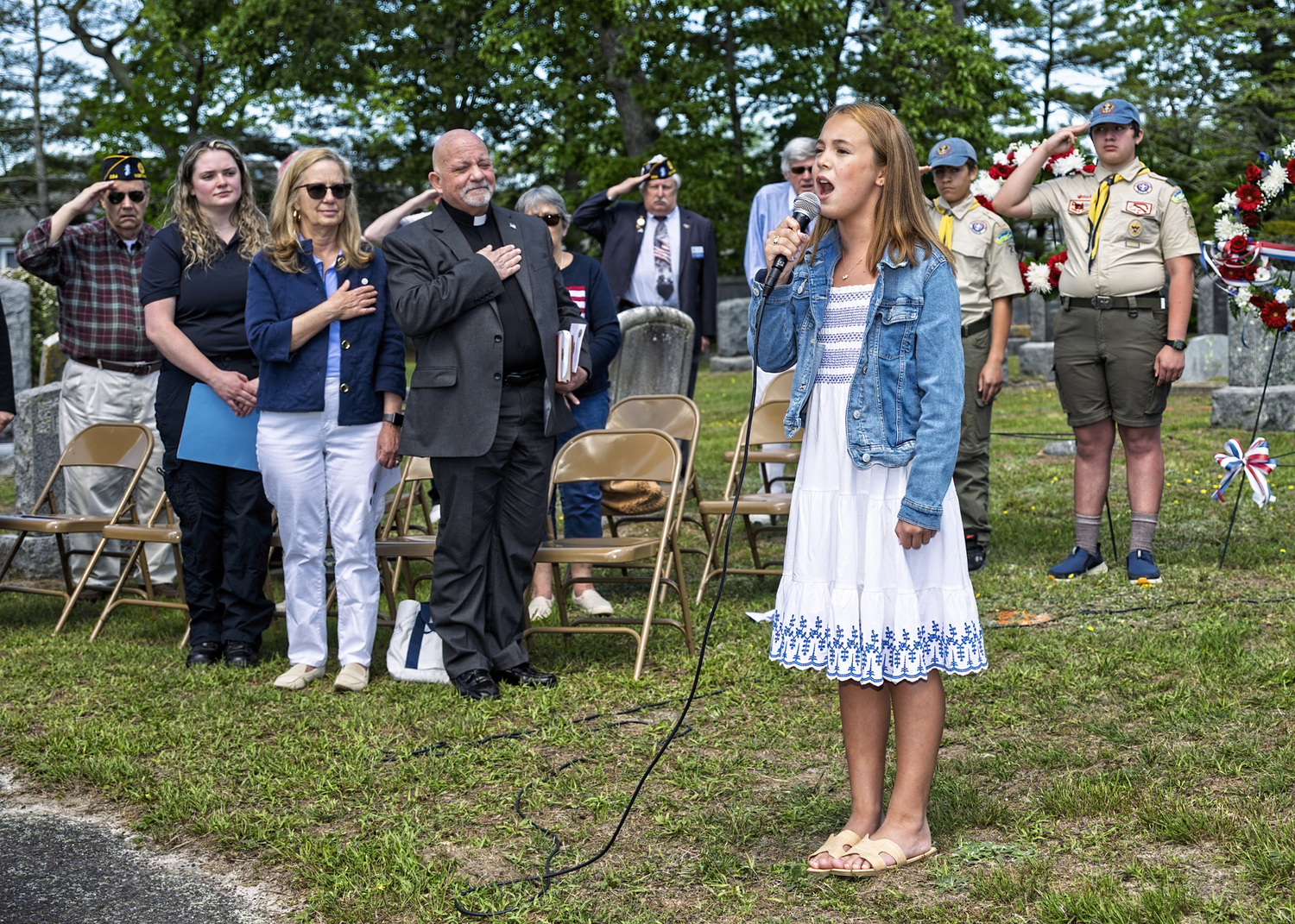 American Legion Post 834 hosted a Memorial Day service at Westhampton Cemetery on Monday.  COURTESY WESTHAMPTON BEACH FIRE DEPARTMENT