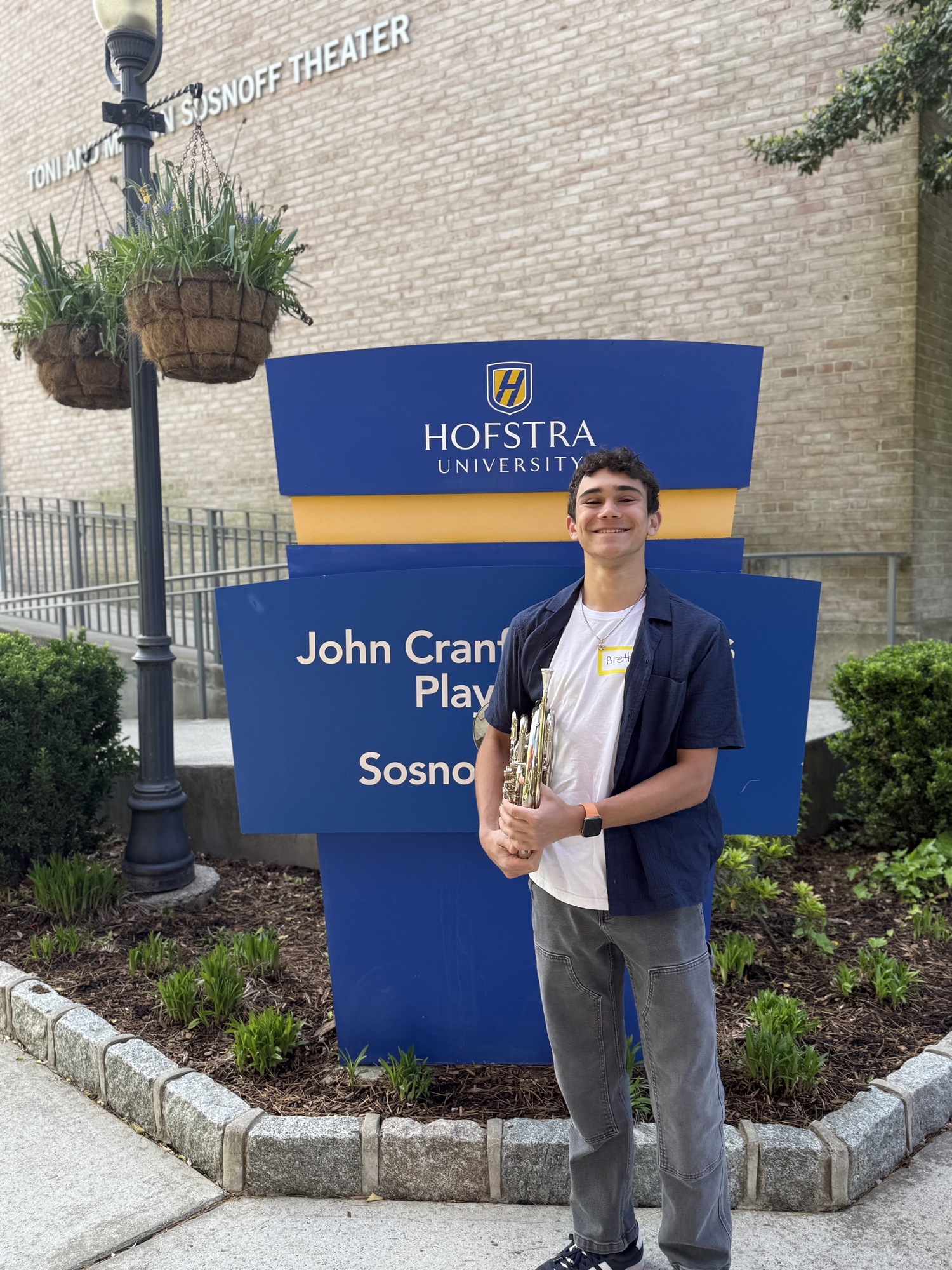 Westhampton Beach High School sophomore Brett Geller, hornist, recently attended the third annual Hofstra Honor Band Day at Hofstra University. He had the opportunity
to rehearse and perform with the Hofstra Symphonic Band and its director, David Soto.
Additionally, he attended instrument-specific master classes and participated in a Q&A
session with the Hofstra band members and Hofstra admissions. The day concluded with a
performance for family and friends. COURTESY WESTHAMPTON BEACH SCHOOL DISTRICT
