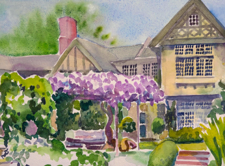 Weekend  Wisteria Watercolor Painting Classes at Baker House 1650!