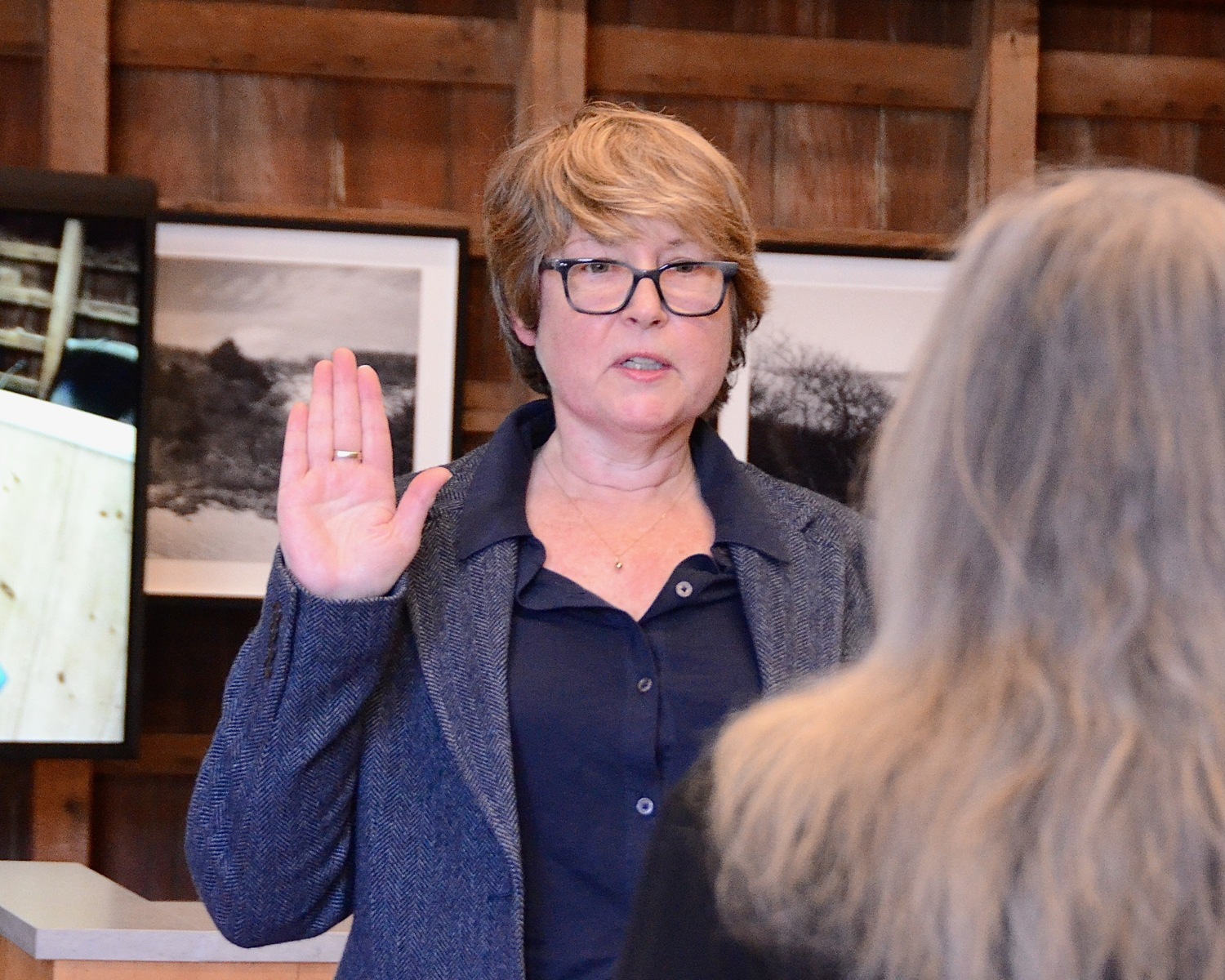 East Hampton Town Supervisor Kathee Burke-Gonzalez is up for reelection this year and is unchallenged, but a new state law would require her to run again next year. Burke-Gonzalez said this week that she is not a fan of the new law because it threatens to bury town politics in the broader drama of national elections, even if it means higher turnout. KYRIL BROMLEY