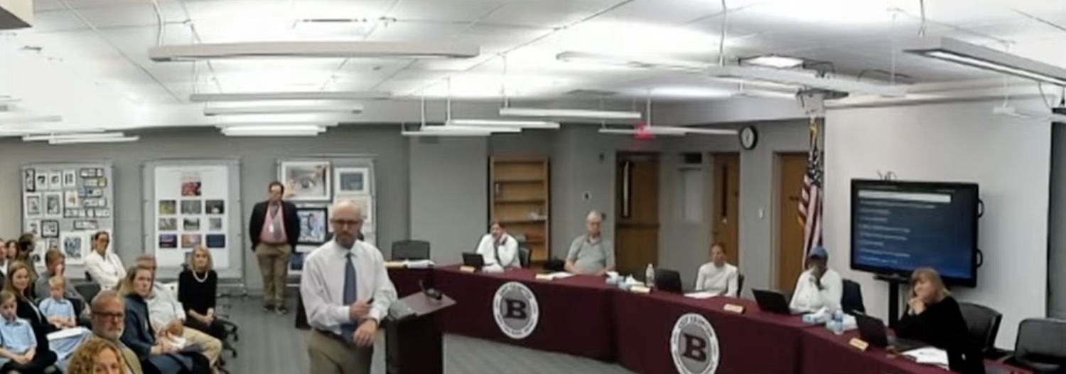 East Hampton Superintendent Adam Fine discusses the adopted spending plan for the 2025-26 school year being put up for vote during a May 6 budget hearing.