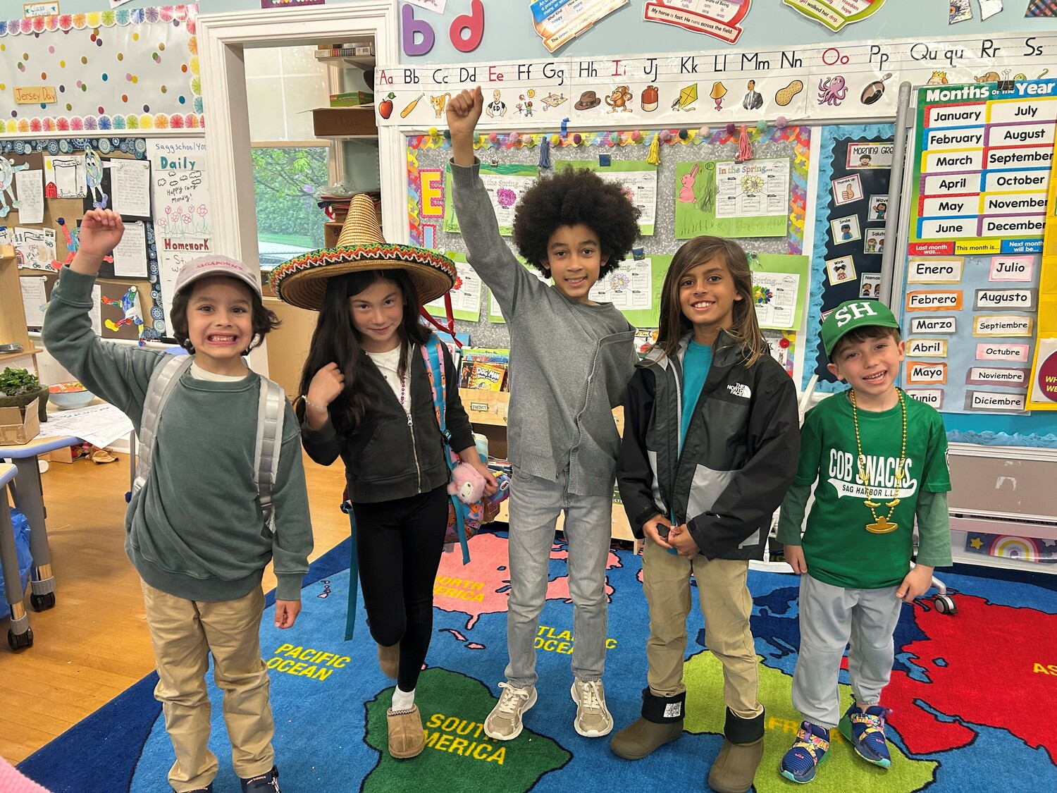 Sagaponack School students at their Cinco de Mayo celebration. COURTESY SAGAPONACK SCHOOL