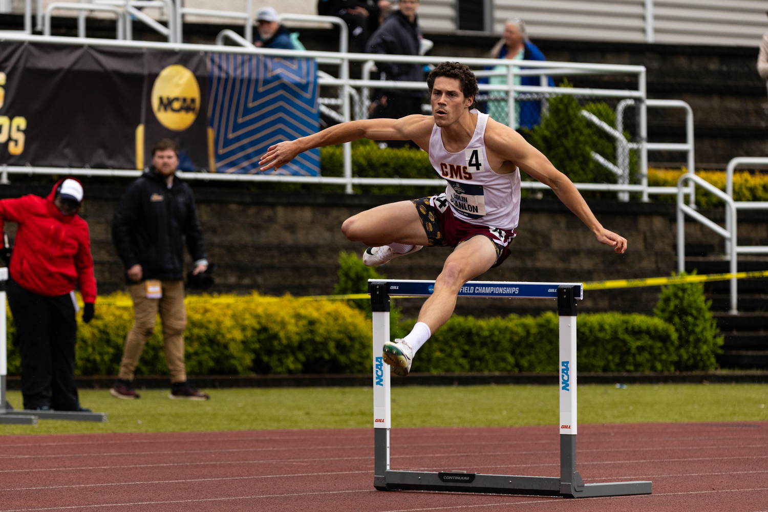 Colin Scanlon placed second in the 400-meter hurdles at the NCAA Division III Championships.  AARON BREWER