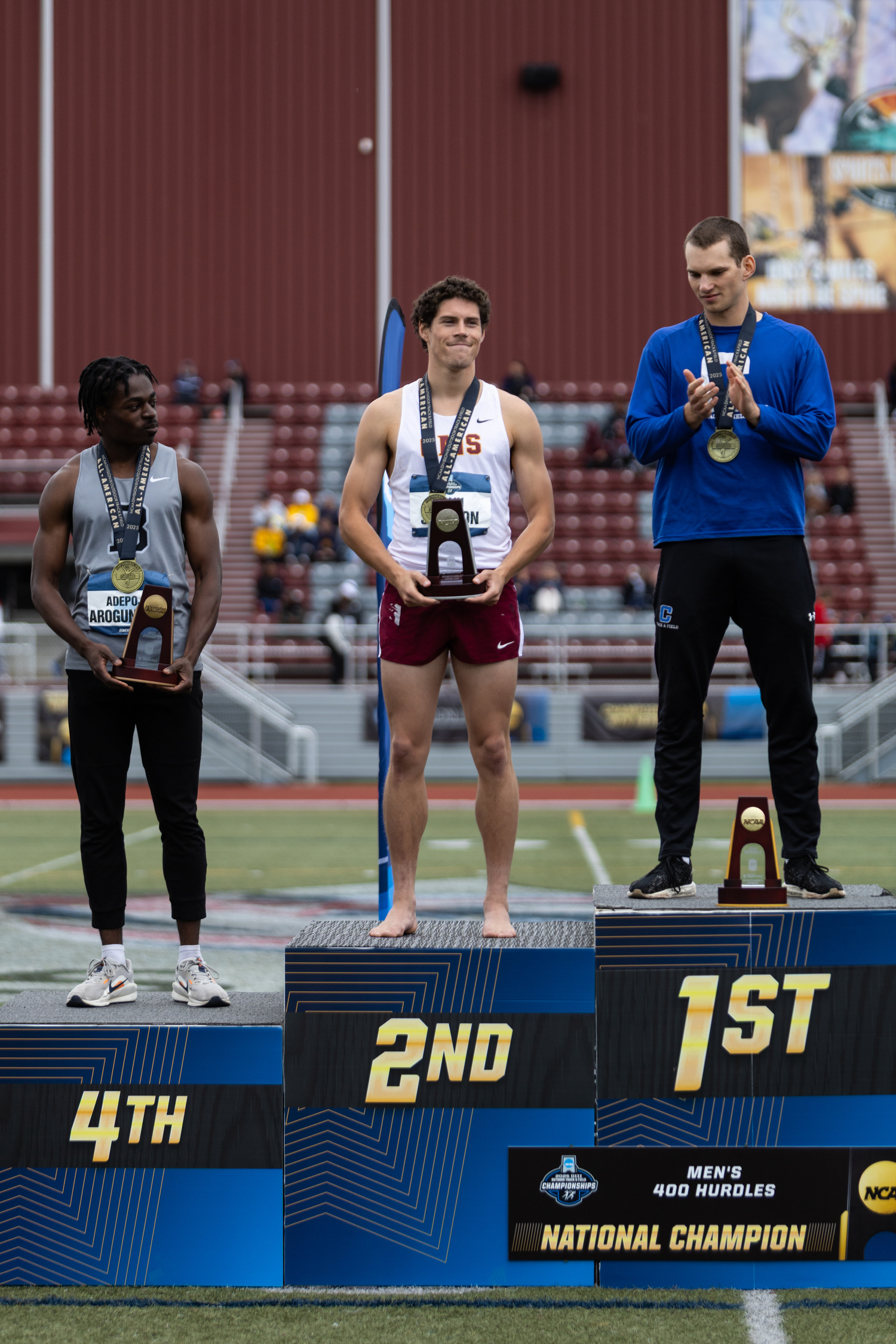 Colin Scanlon placed second in the 400-meter hurdles at the NCAA Division III Championships.  AARON BREWER