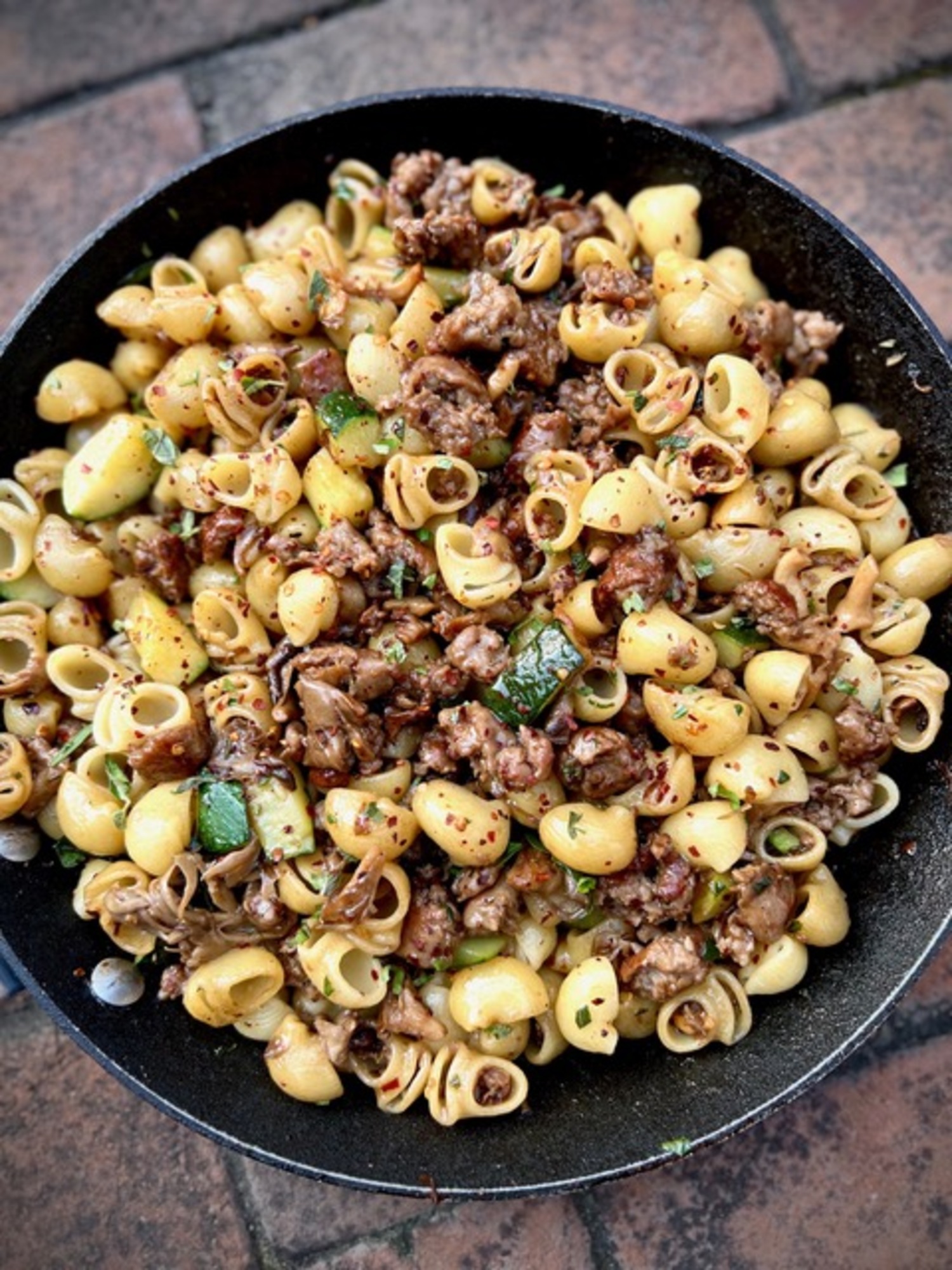 Rustic Sausage & Mushroom Pasta. ROBYN HENDERSON-DIEDERIKS