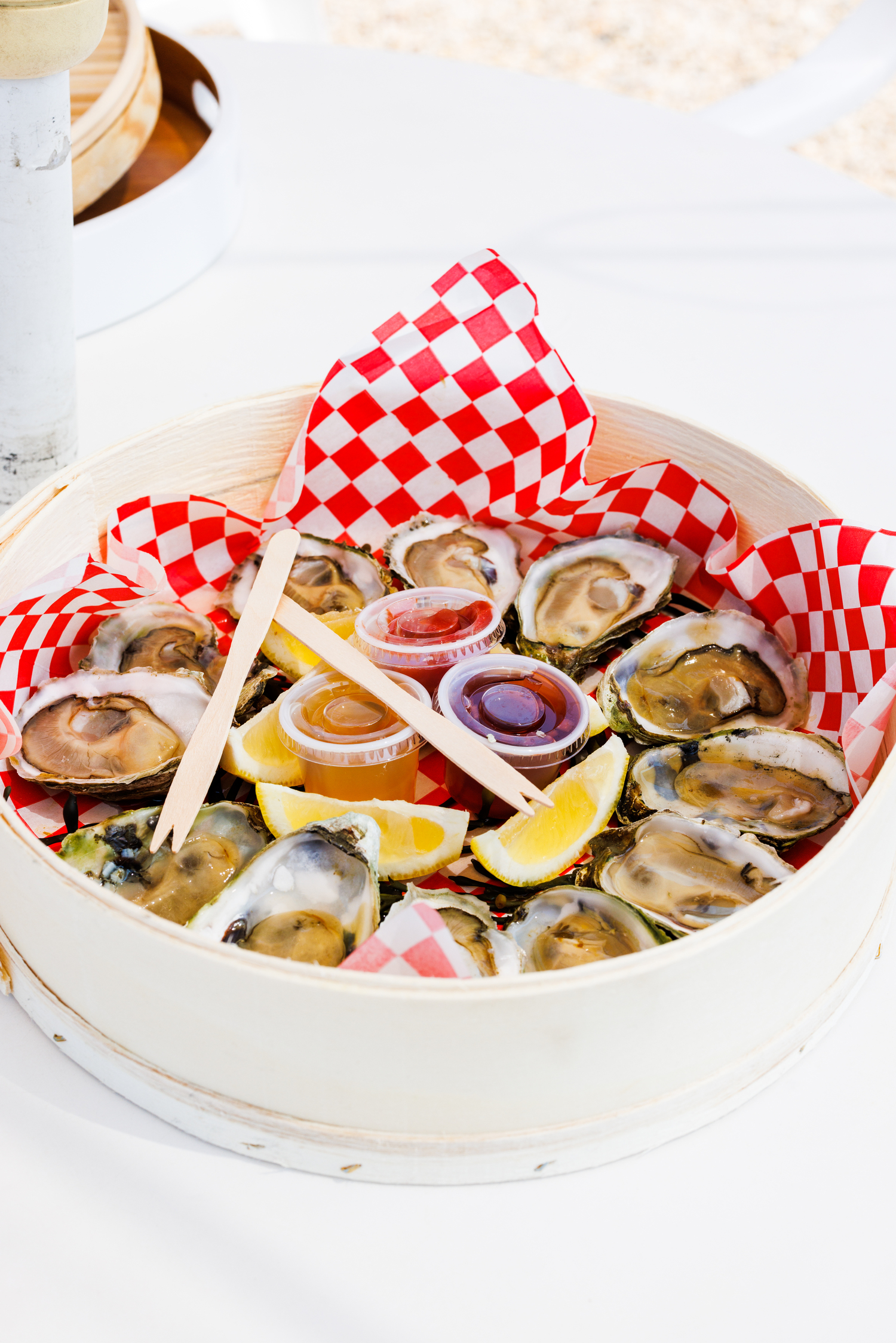 Raw bar items, like shucked clams, are available for private parties via the Shuck Truck this season. JPV Photography