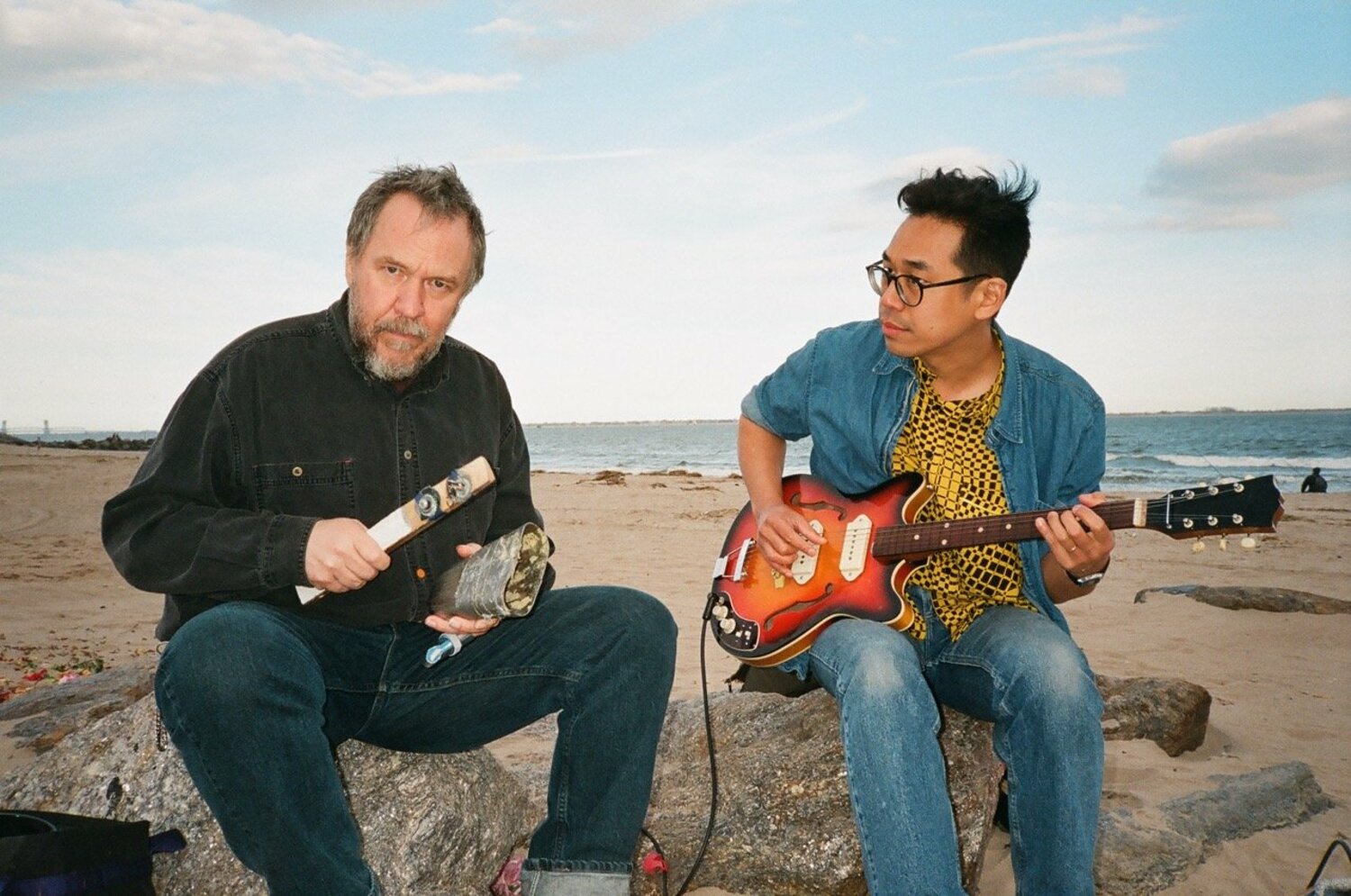 75 Dollar Bill's Rick Brown on percussion and Che Chen on guitar. ALEX PHILLIPE COHEN