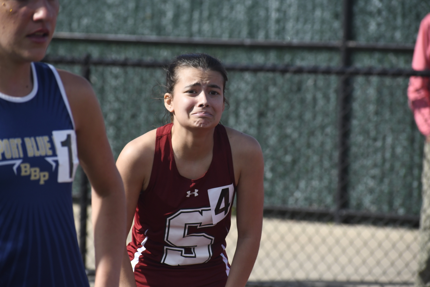Emma Suhr can't believe she's finished All-County in the 800.   DREW BUDD