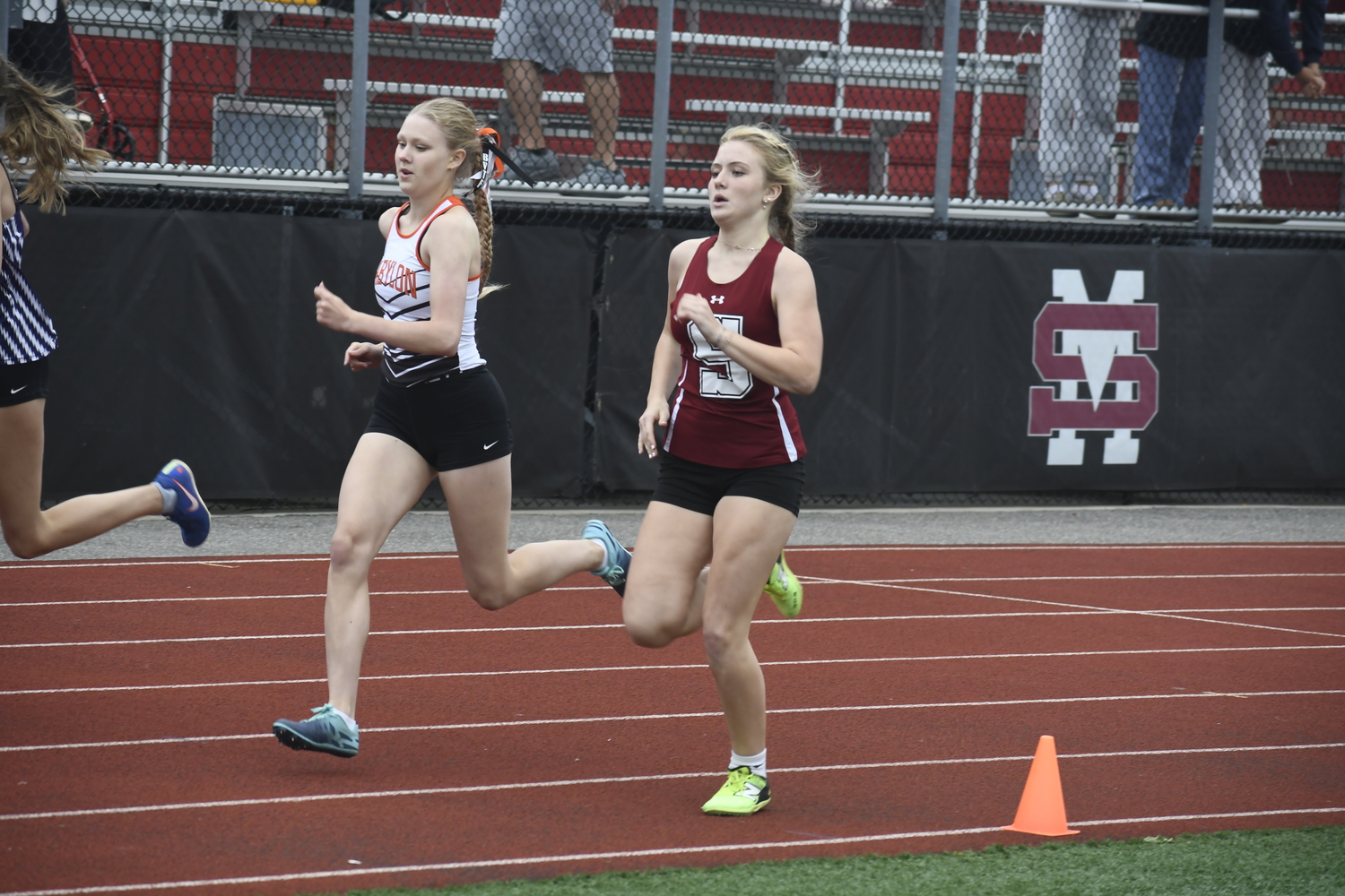 Southampton freshman Keira Squires in the 100-meter dash.  DREW BUDD