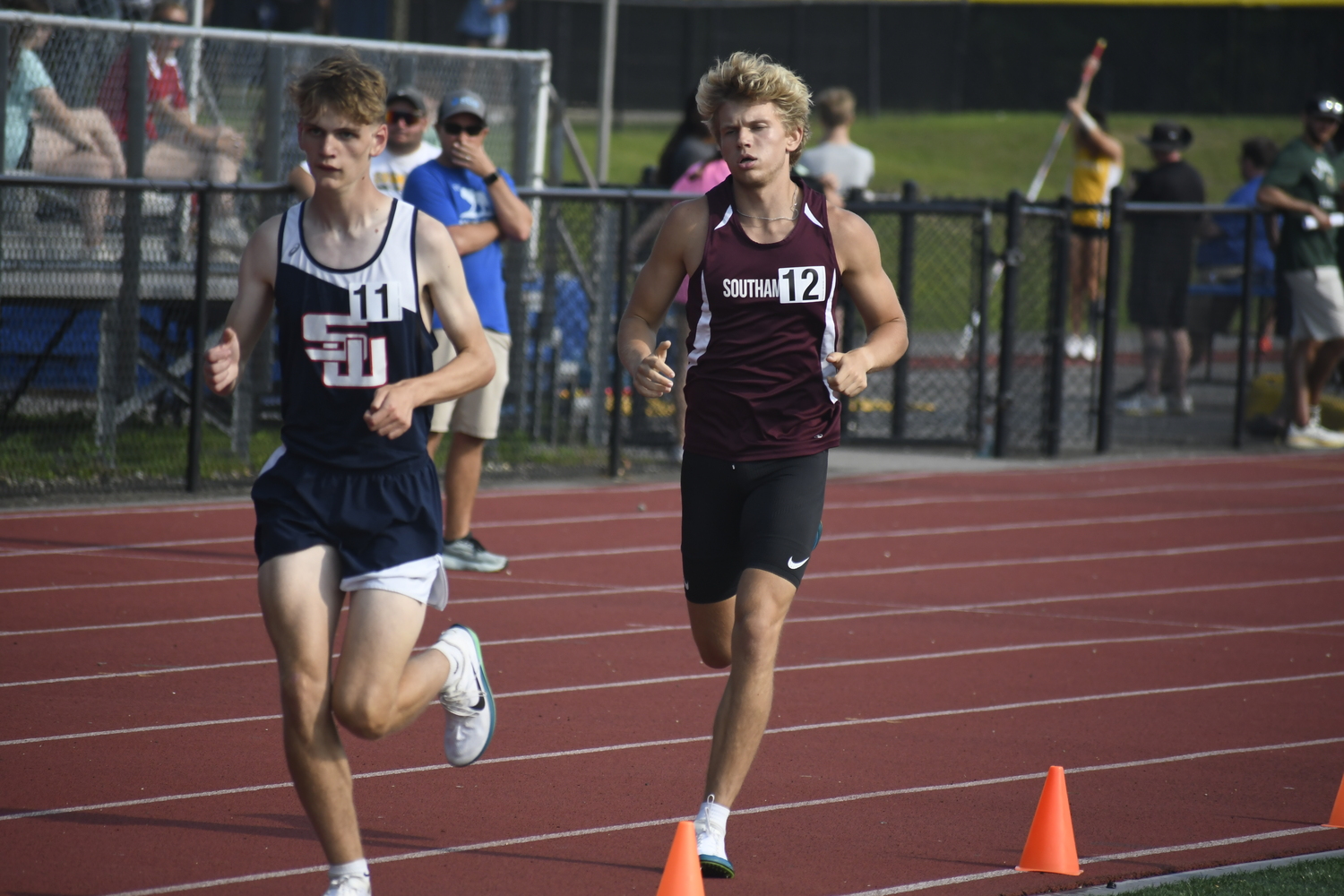 Southampton senior Christian Duggal in the 1,600-meter race.  DREW BUDD