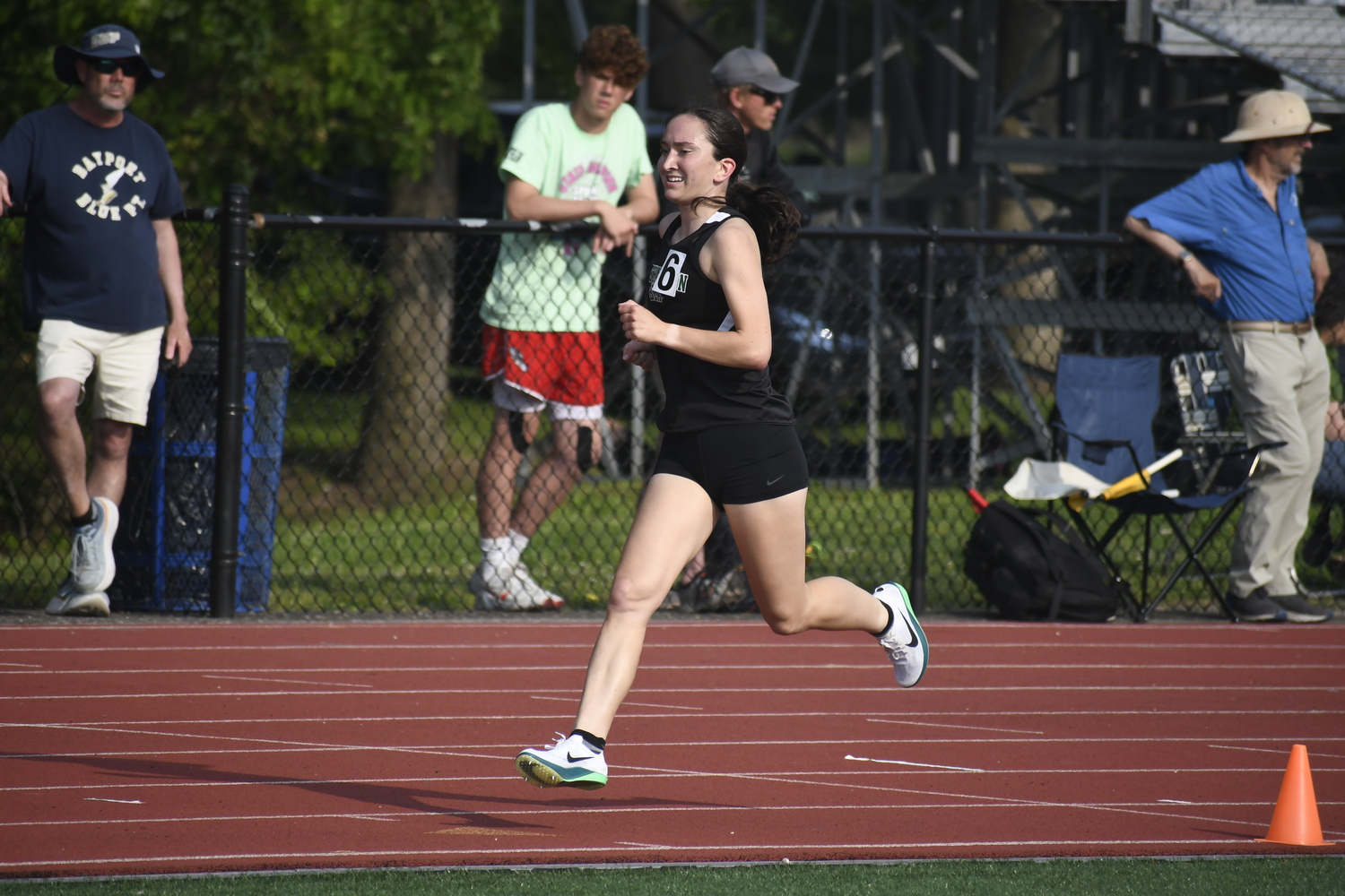 Westhampton Beach senior Lily Strebel in the 1,500-meter race.  DREW BUDD