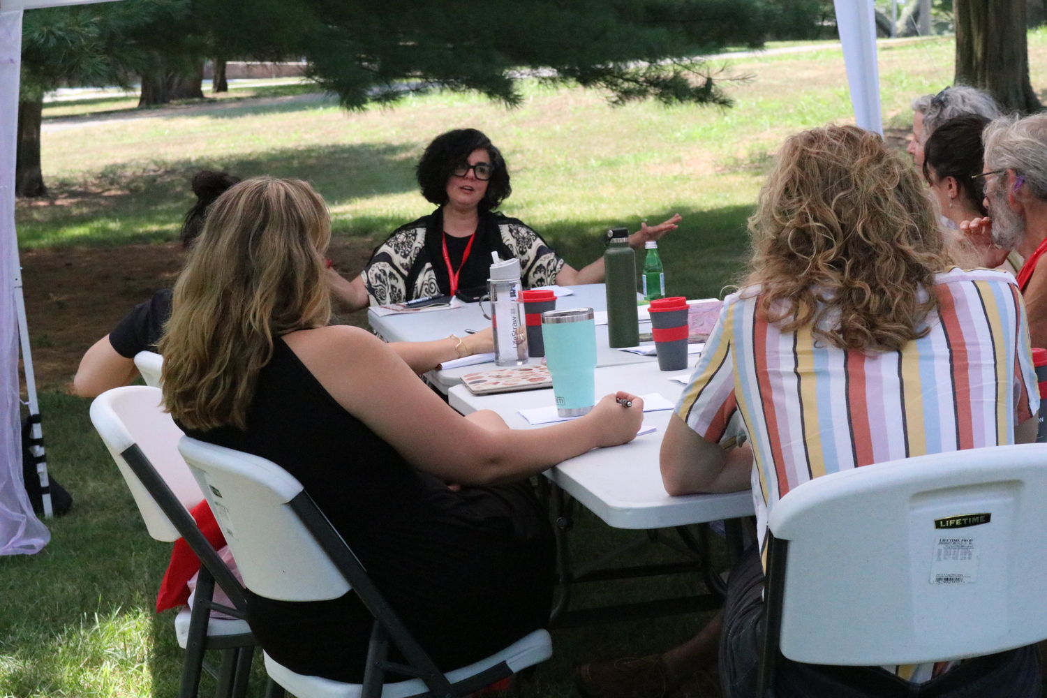 Carmen Gimenez leads a workshop at the Writers Conference.