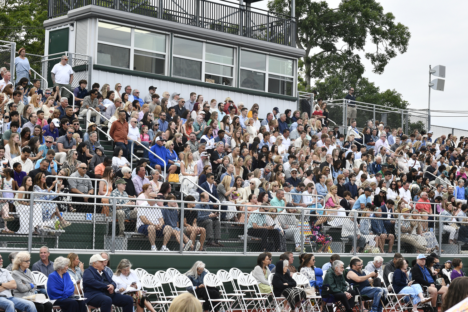 The crowd of friends and family at Westhampton Beach High School graduation on June 26.   DANA SHAW