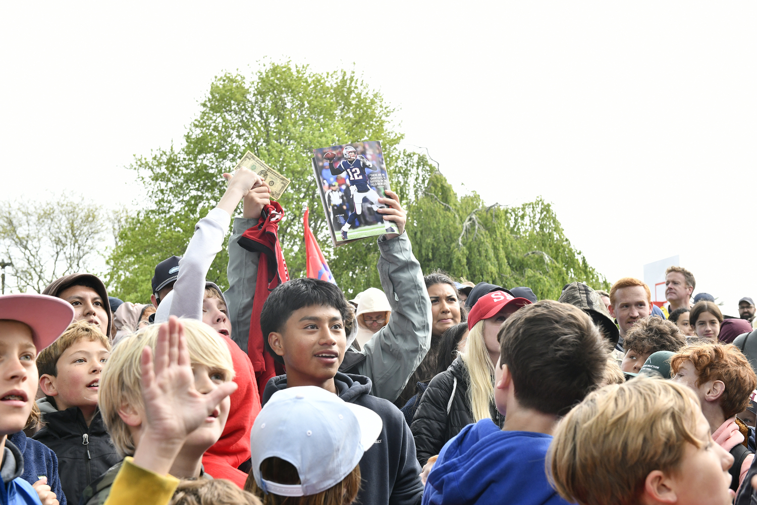 Tom Brady fans in Herrick Park on May 22.  DANA SHAW