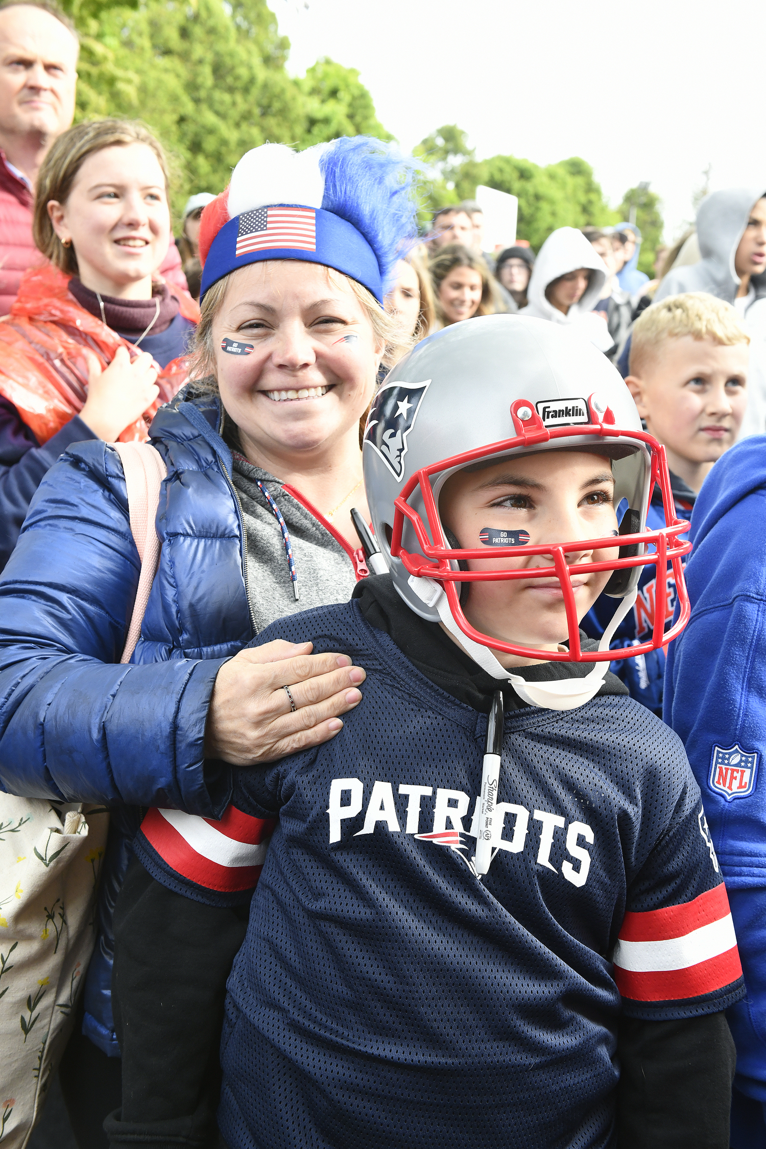 Tom Brady fans in Herrick Park on May 22.  DANA SHAW